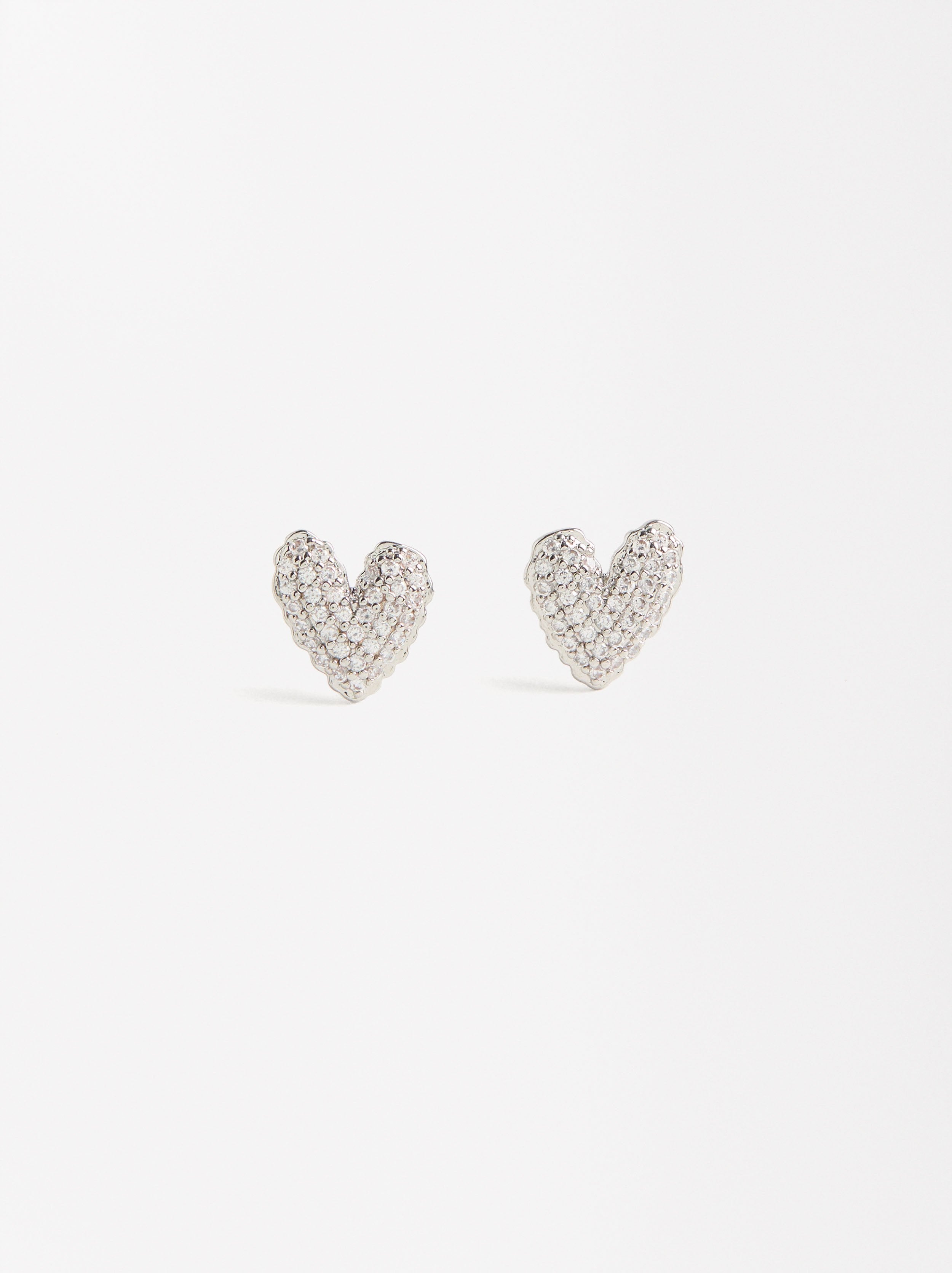 Aretes De Corazón Con Circonitas