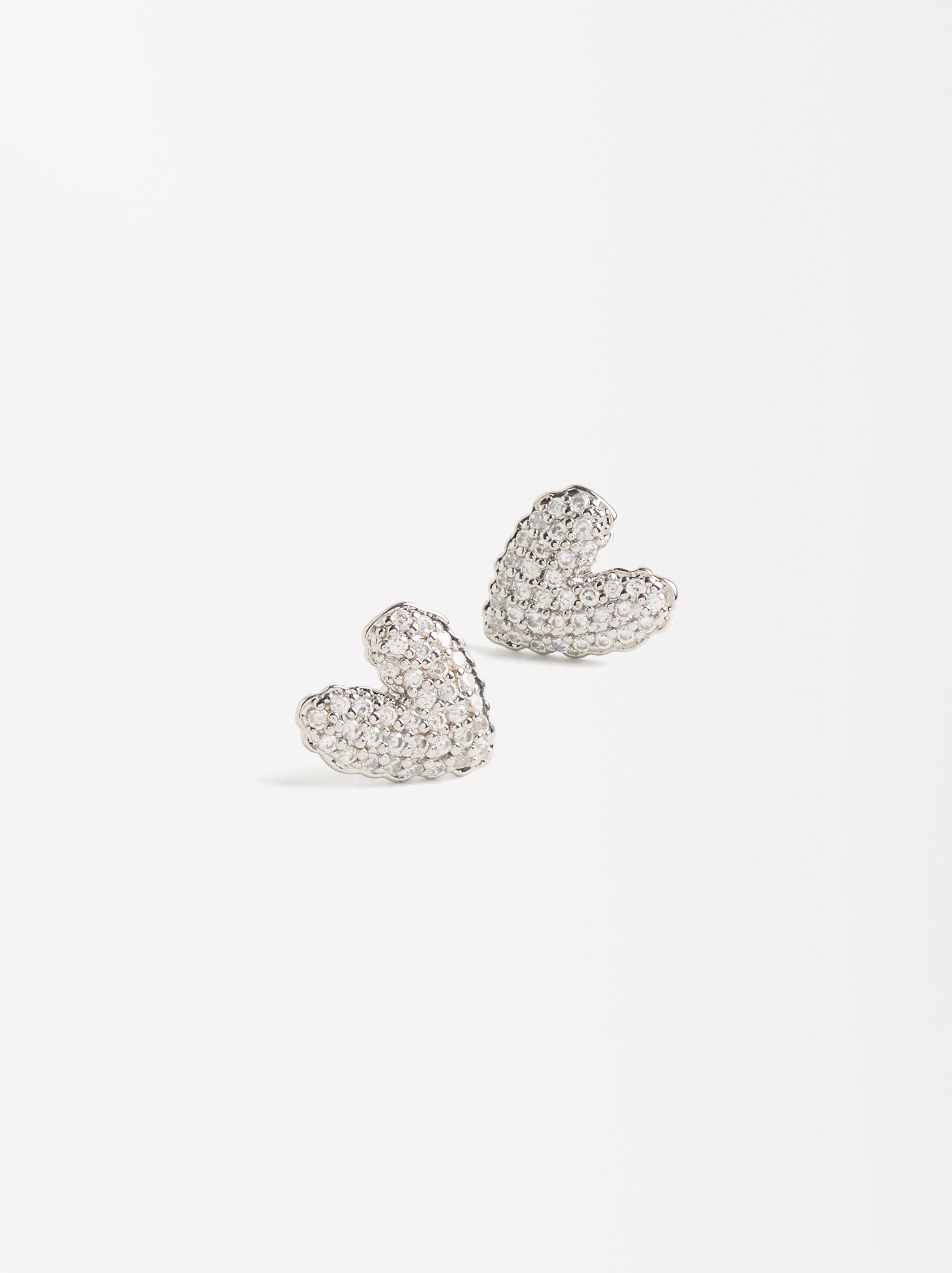Aretes De Corazón Con Circonitas