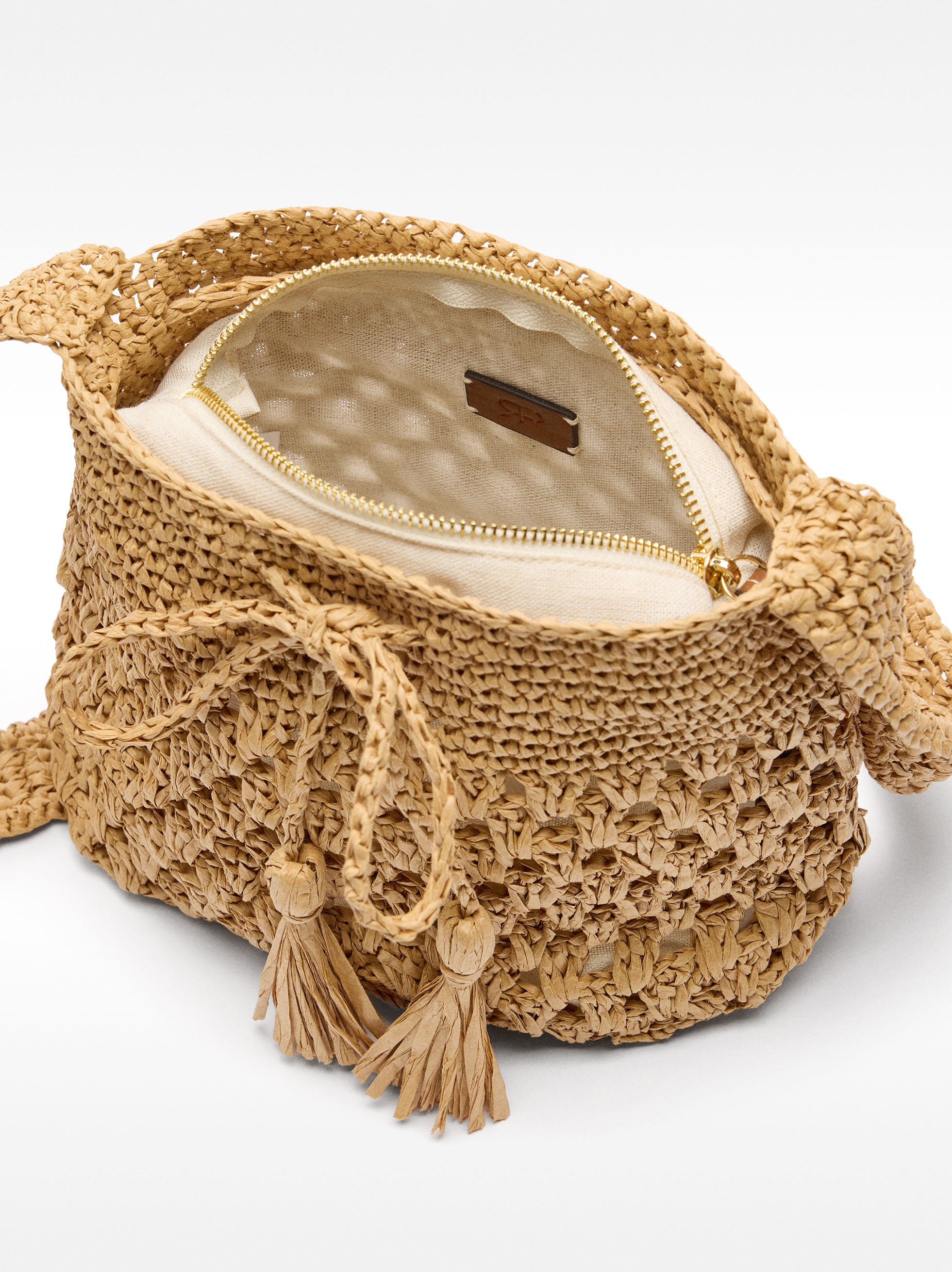 Bolso Bombonera Efecto Rafia