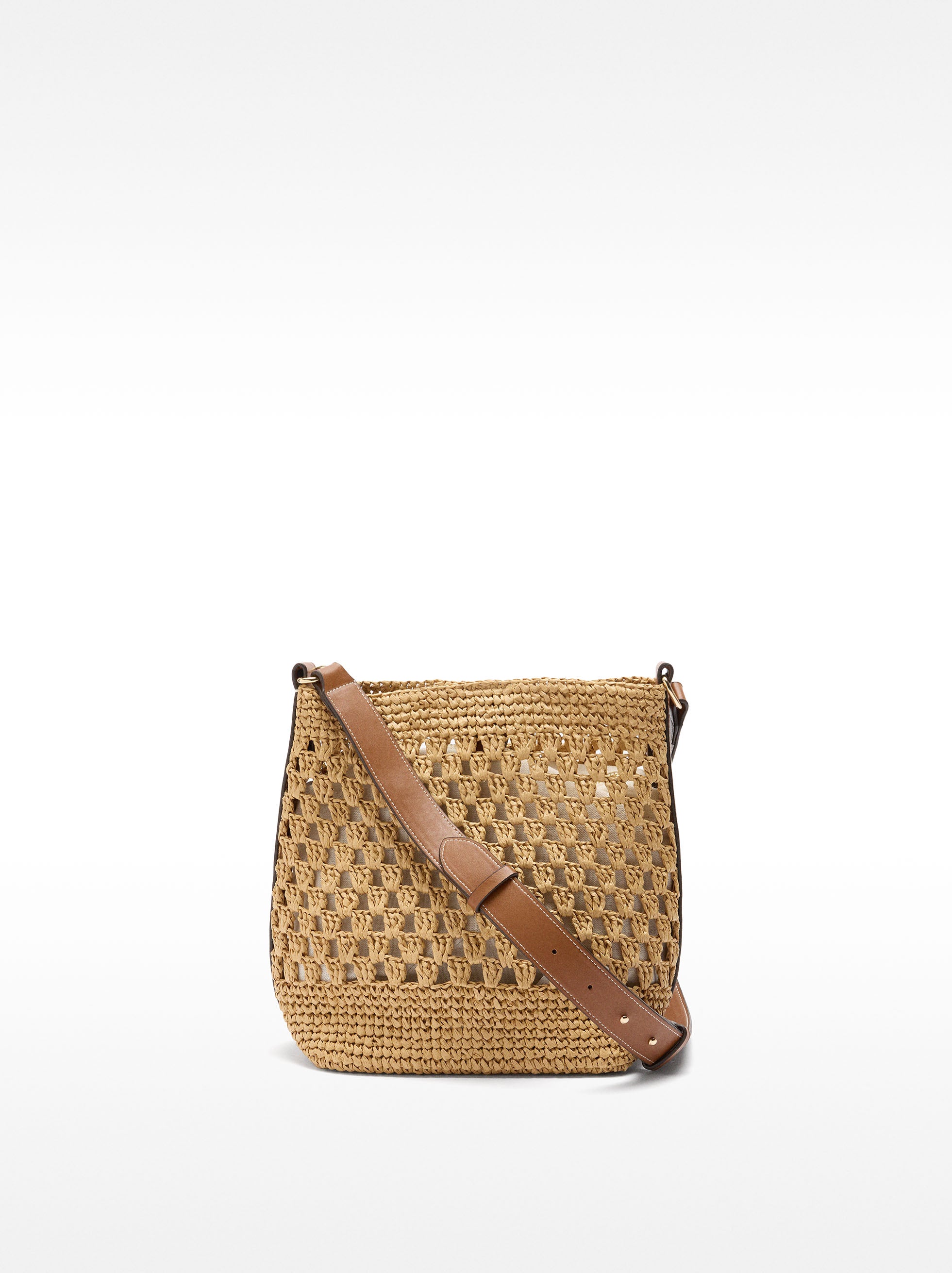 Bolso Hombro Efecto Rafia