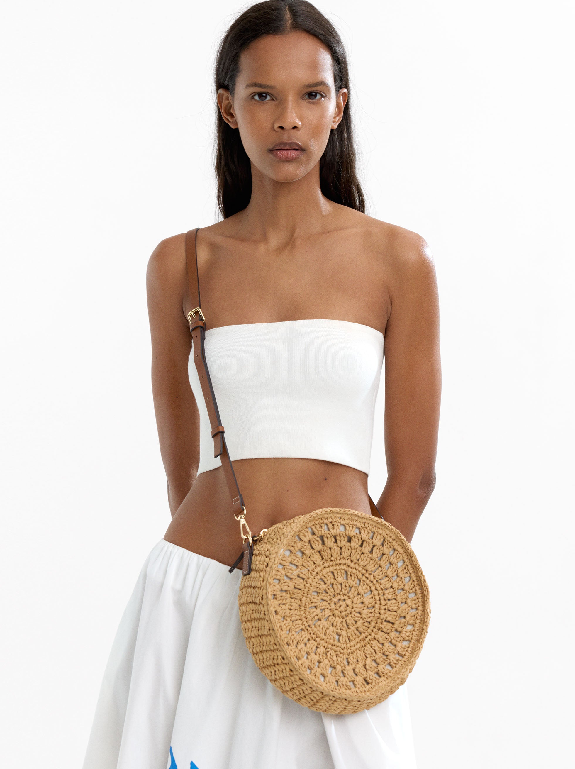Bolso De Bandolera Efecto Rafia