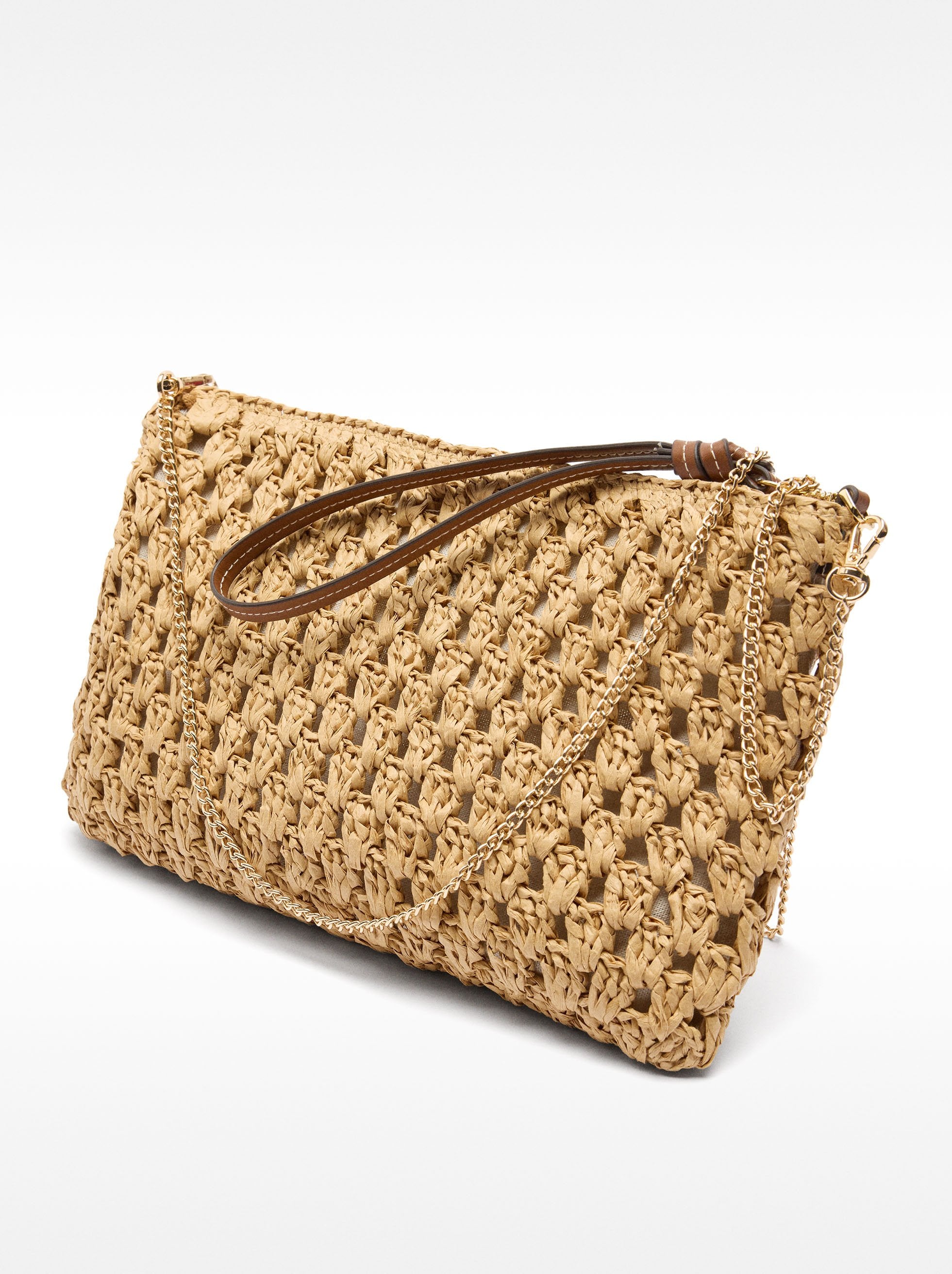 Bolso De Mano Efecto Rafia