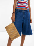 Bolso De Mano Efecto Rafia