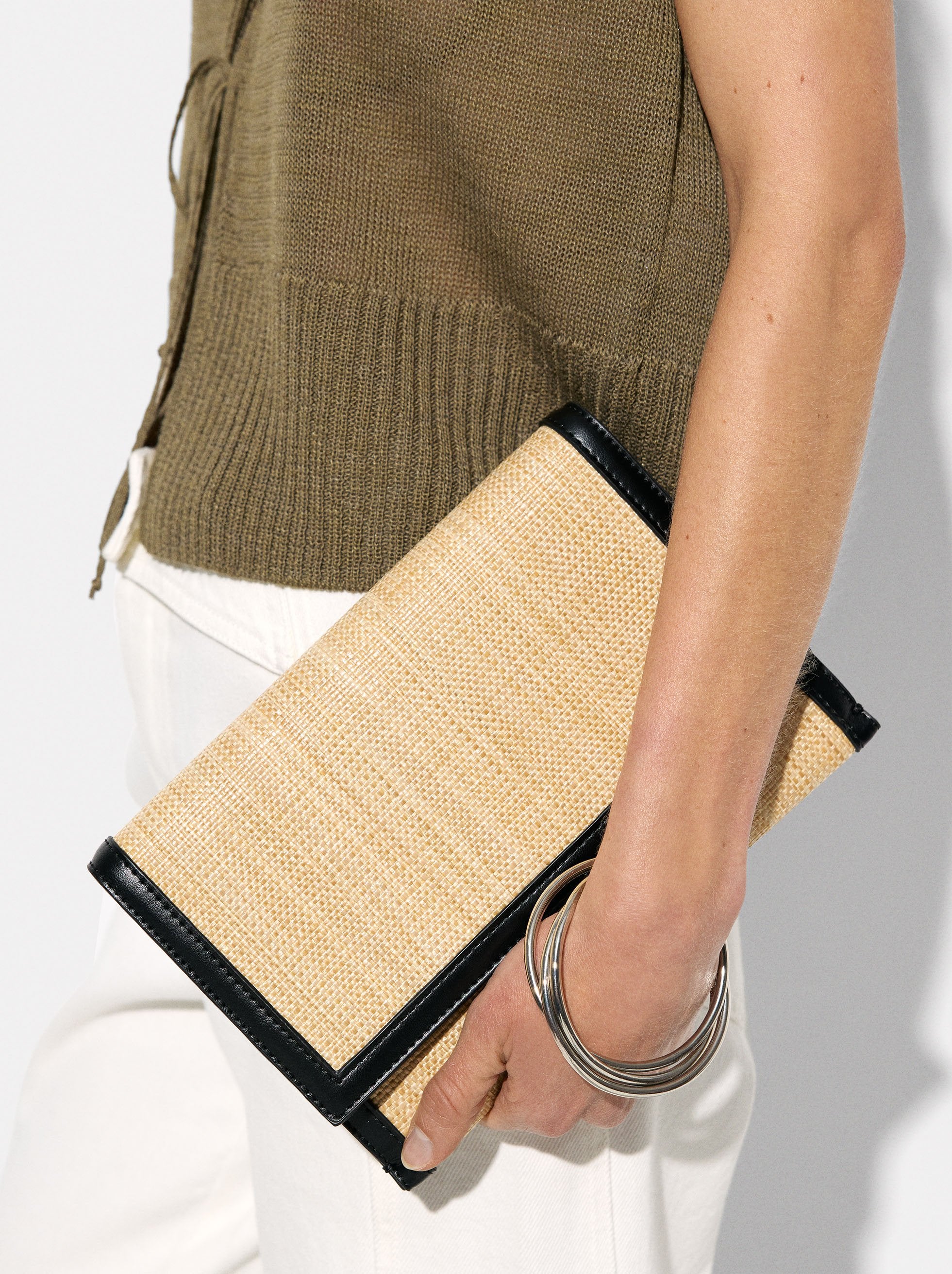 Cartera De Fiesta Efecto Rafia
