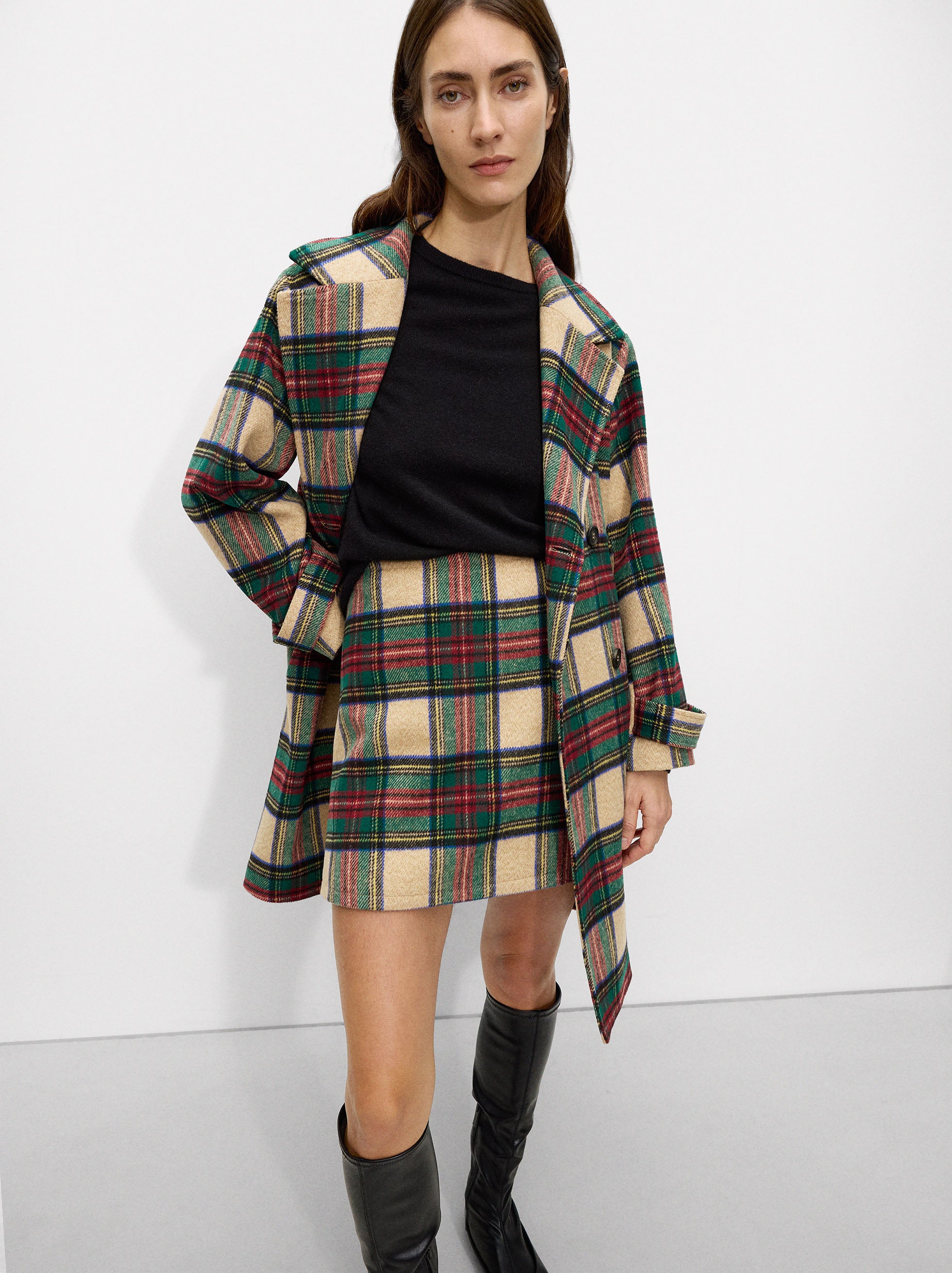 Falda Estampada A Cuadros