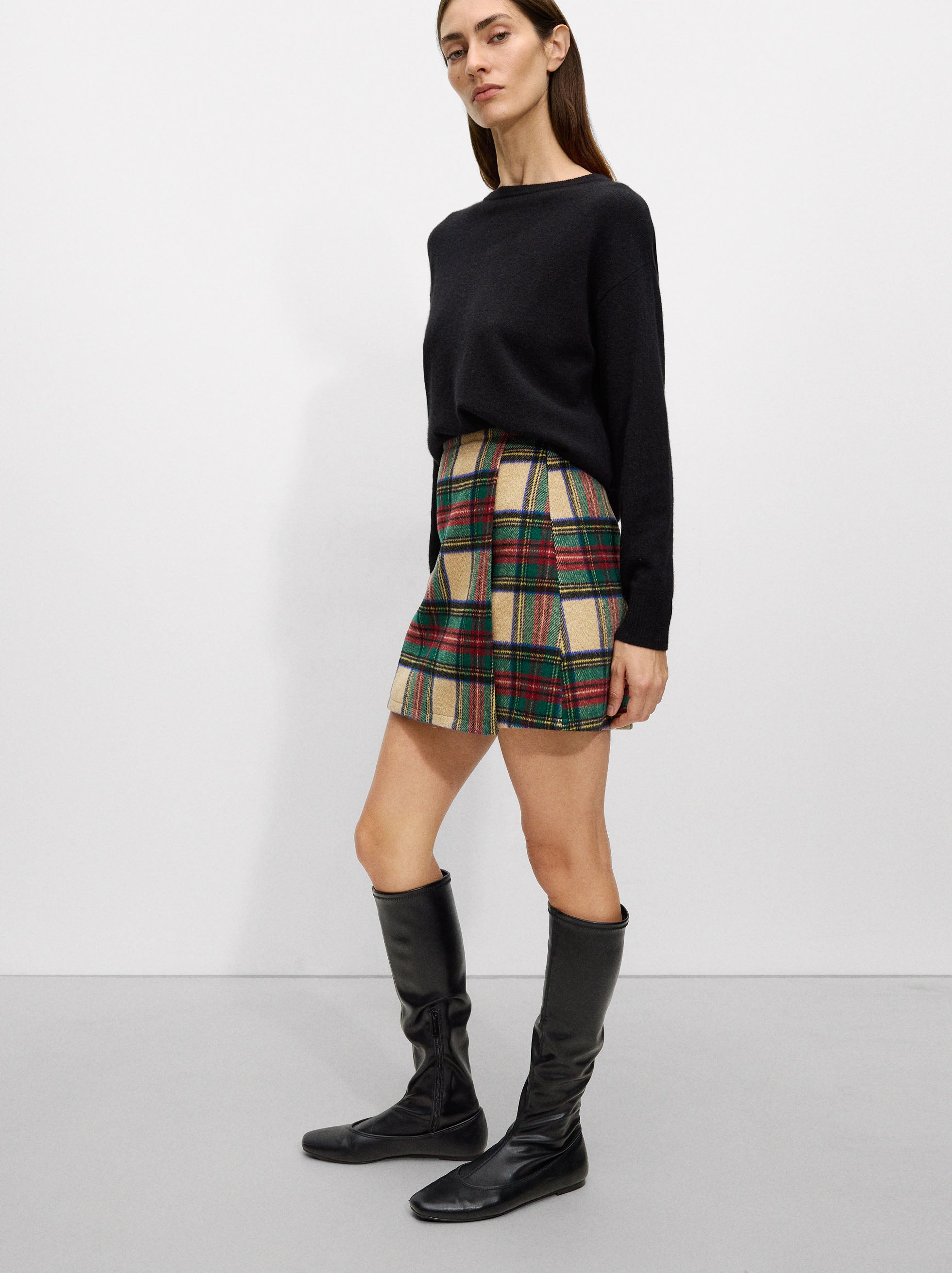 Falda Estampada A Cuadros