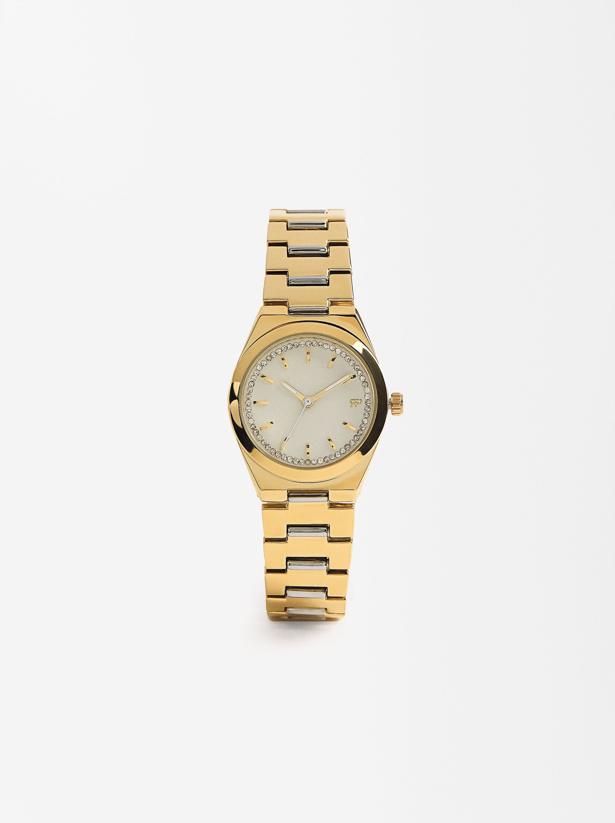 Reloj Dorado Con Pulsera De Acero Inoxidable
