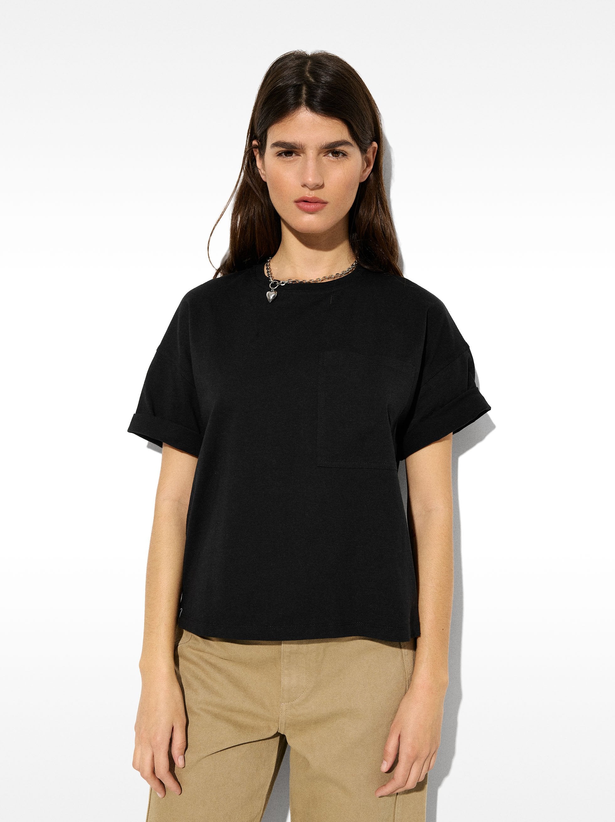 Camiseta Algodón Con Bolsillo