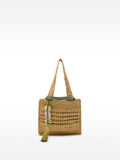Bolso Tote Efecto Rafia Con Detalle De Conchas Colgante M