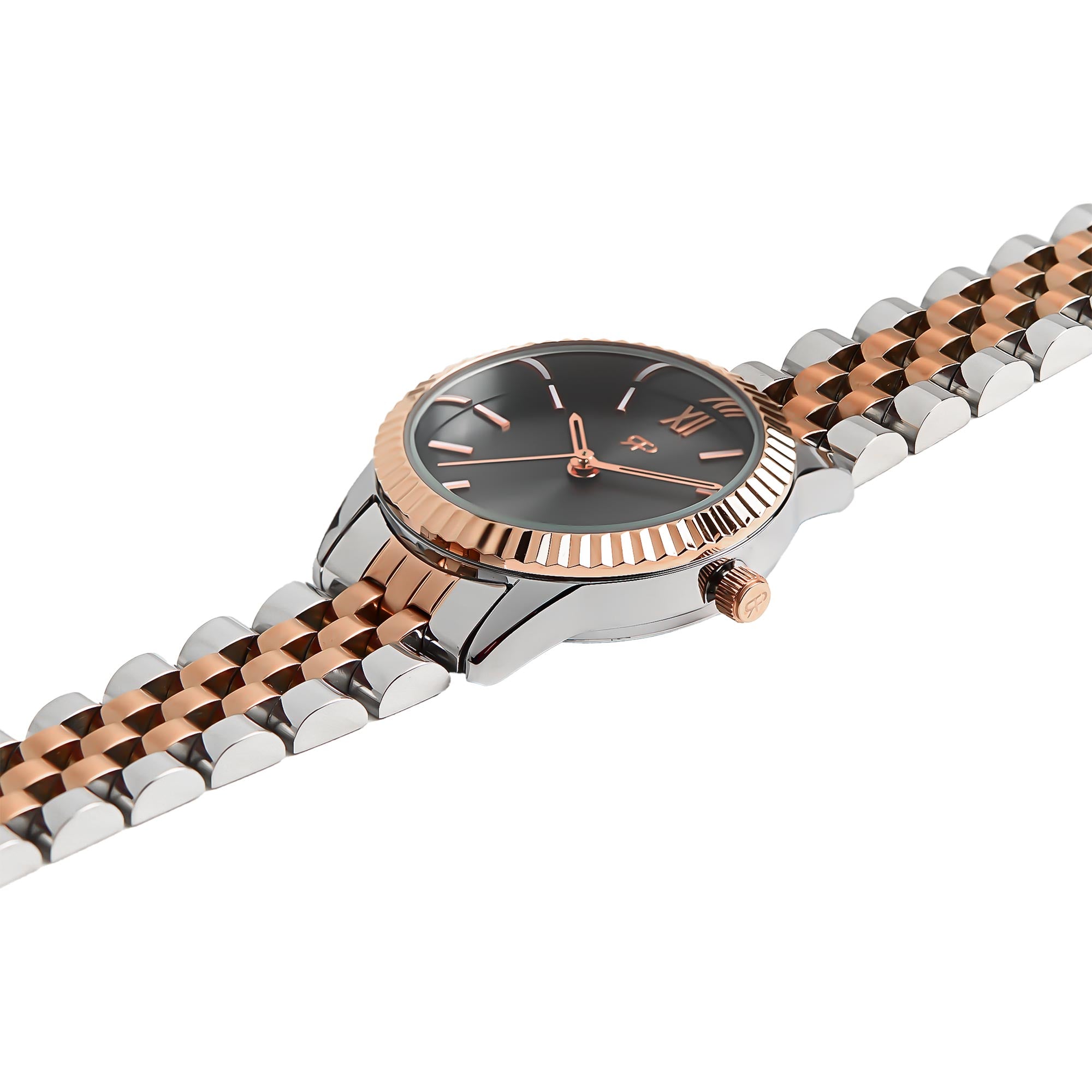Reloj Con Pulsera De Acero Bicolor