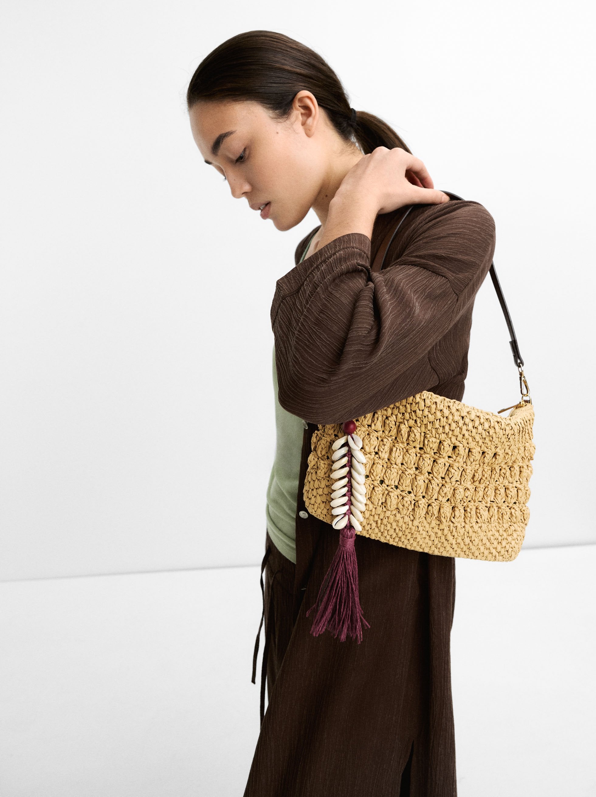 Bolso Bandolera Efecto Rafia