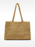 Bolso Shopper Efecto Rafia Con Detalle Trenzado