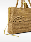 Bolso Shopper Efecto Rafia Con Detalle Trenzado