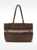 Bolso Shopper Efecto Rafia Con Detalle Trenzado