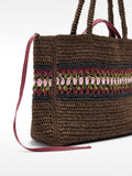 Bolso Shopper Efecto Rafia Con Detalle Trenzado