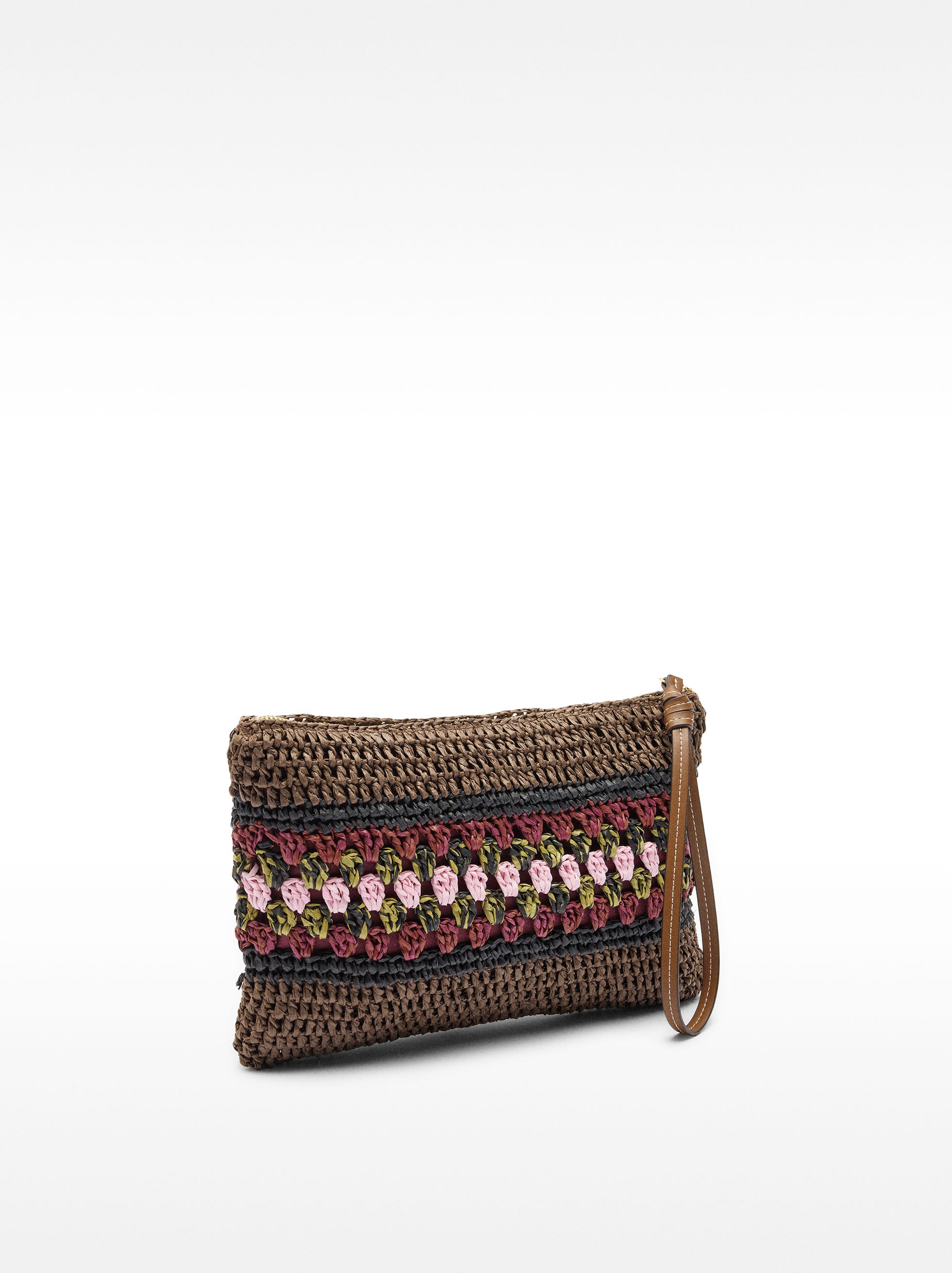 Bolso Sobre Efecto Rafia Con Detalle Trenzado