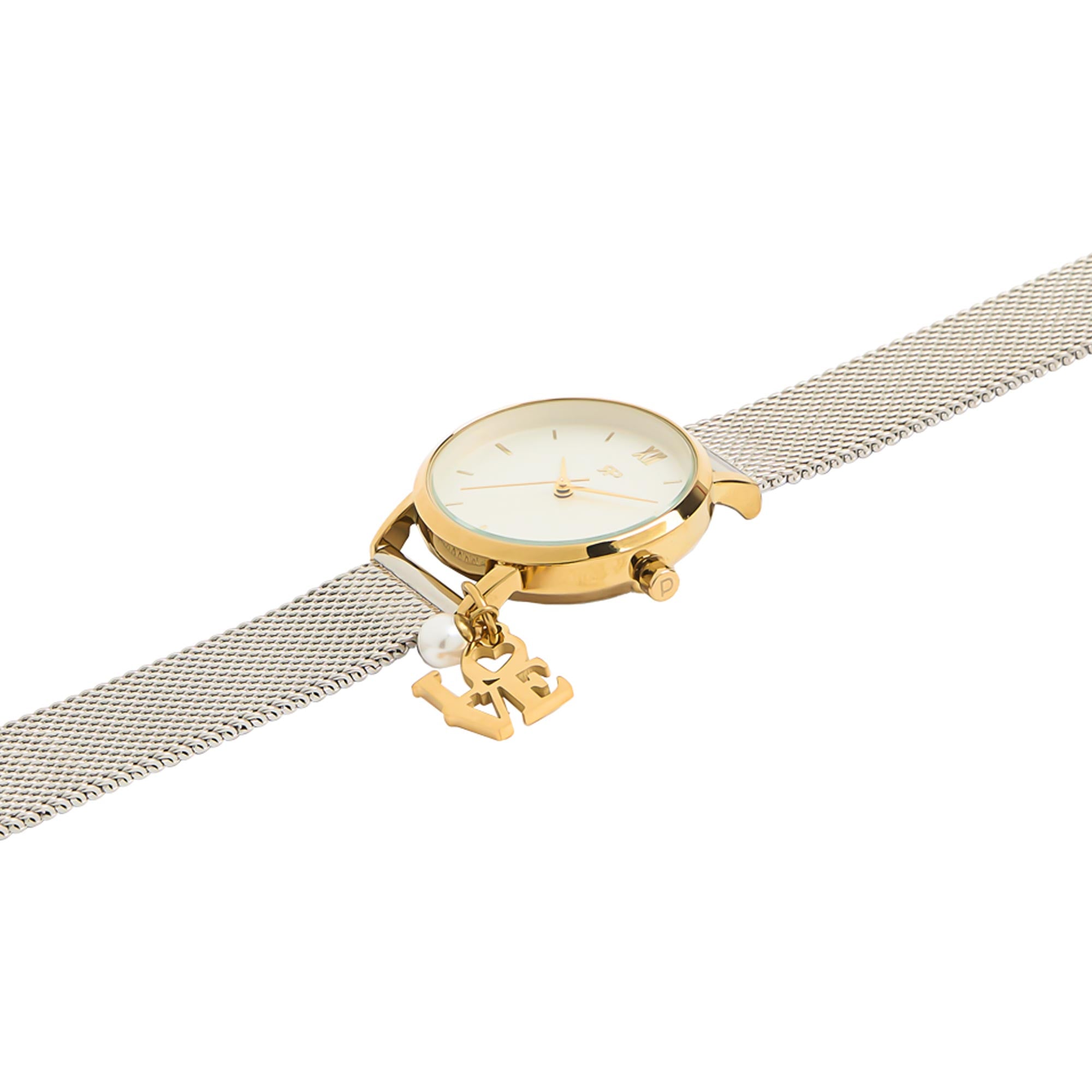 Reloj Pulsera De Acero Inoxidable Con Charm