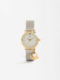 Reloj Pulsera De Acero Inoxidable Con Charm