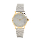 Reloj Pulsera De Malla Metálica Bicolor De Acero