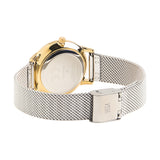 Reloj Pulsera De Malla Metálica Bicolor De Acero