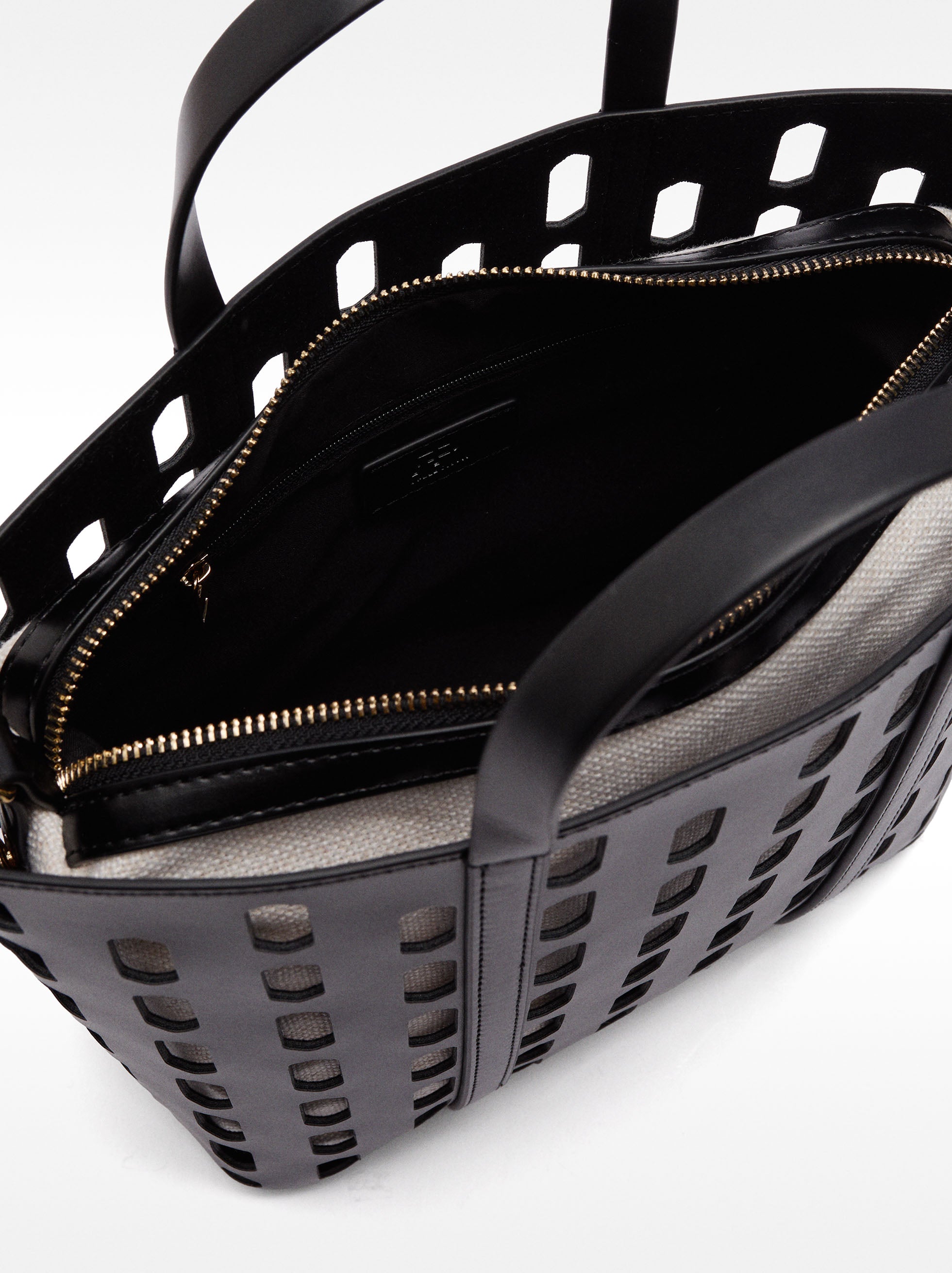 Cartera Tote Perforado Con Cartera Removible