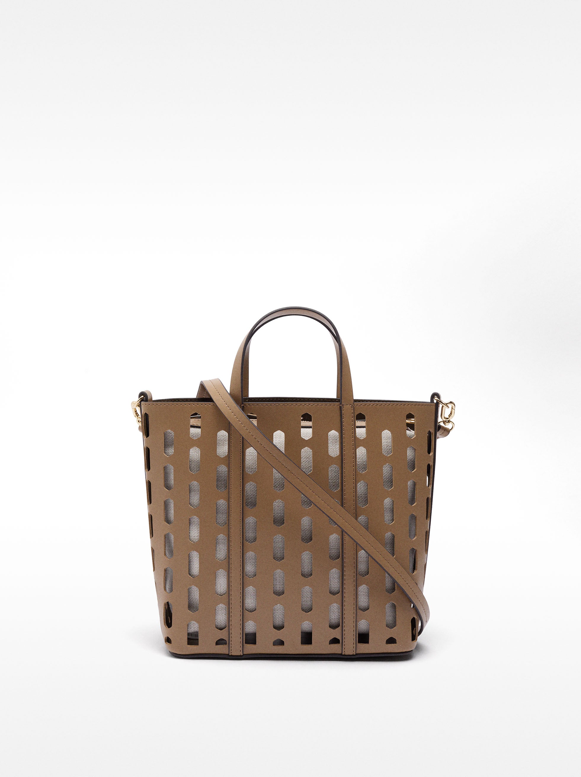 Cartera Tote Perforado Con Cartera Removible