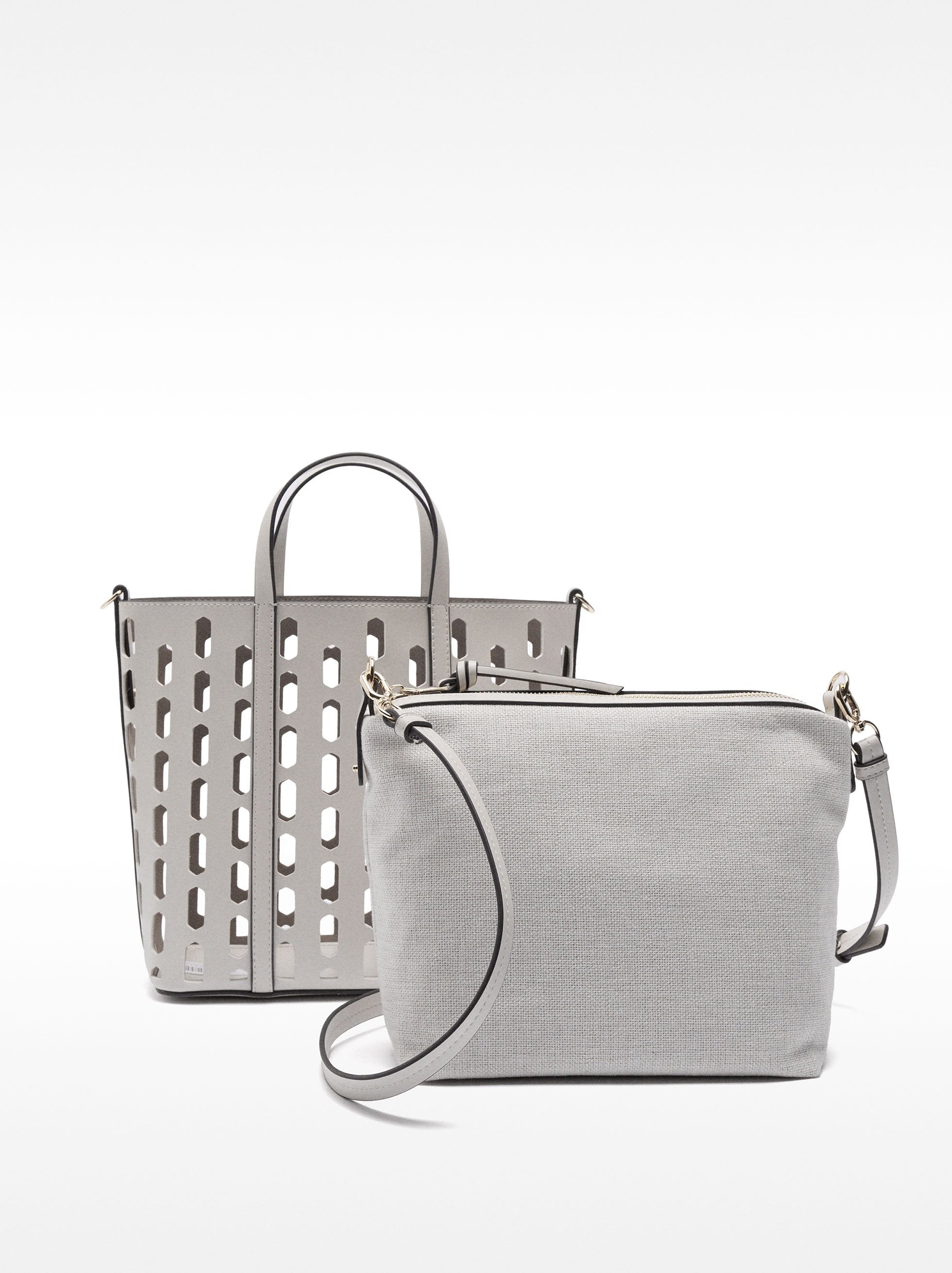 Cartera Tote Perforado Con Cartera Removible