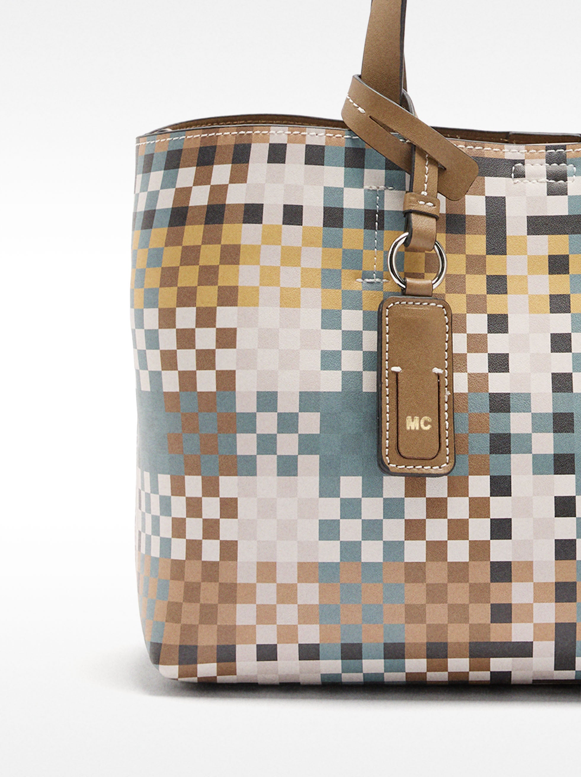 Cartera Tote De Cuadros