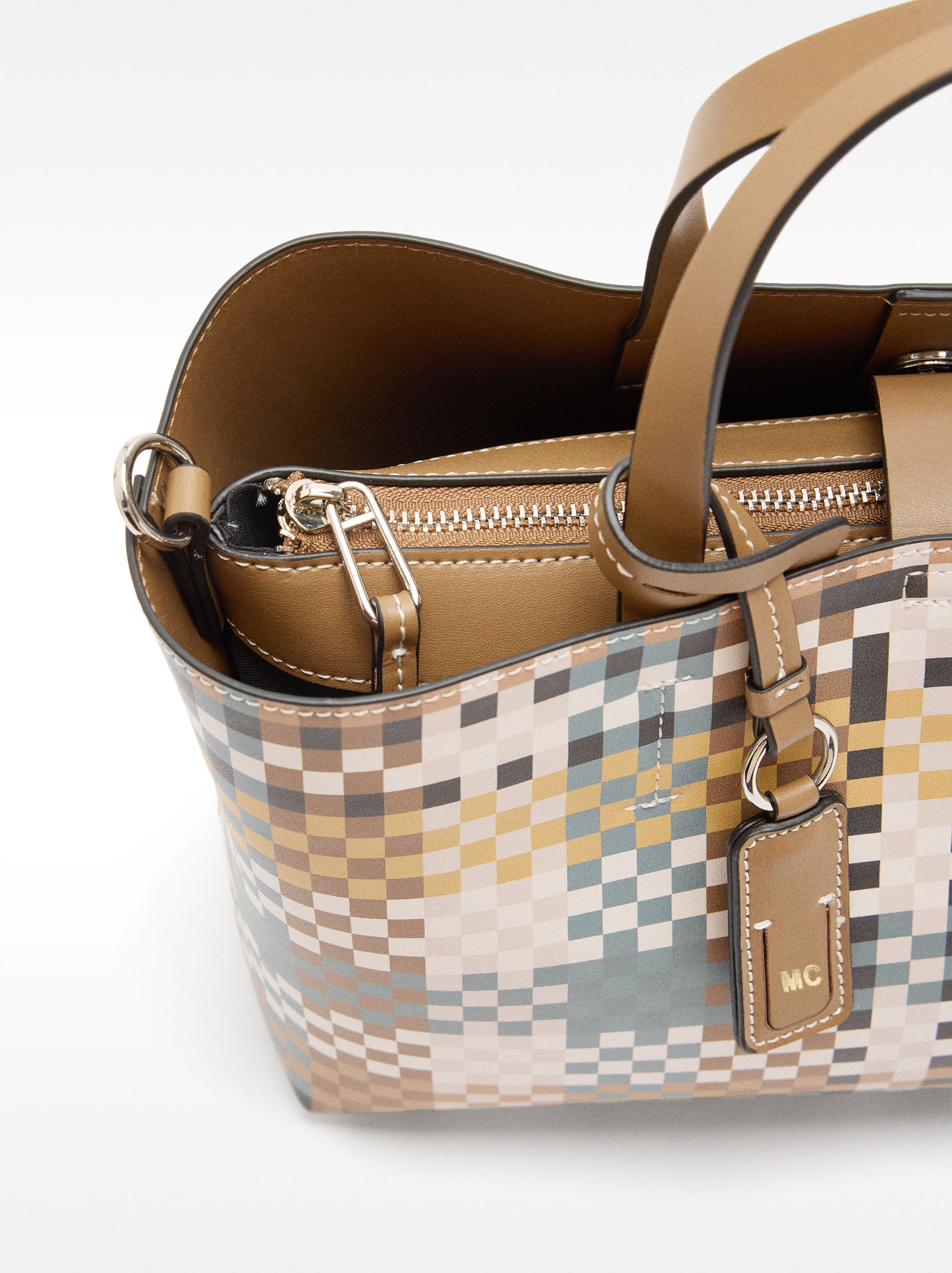 Cartera Tote De Cuadros