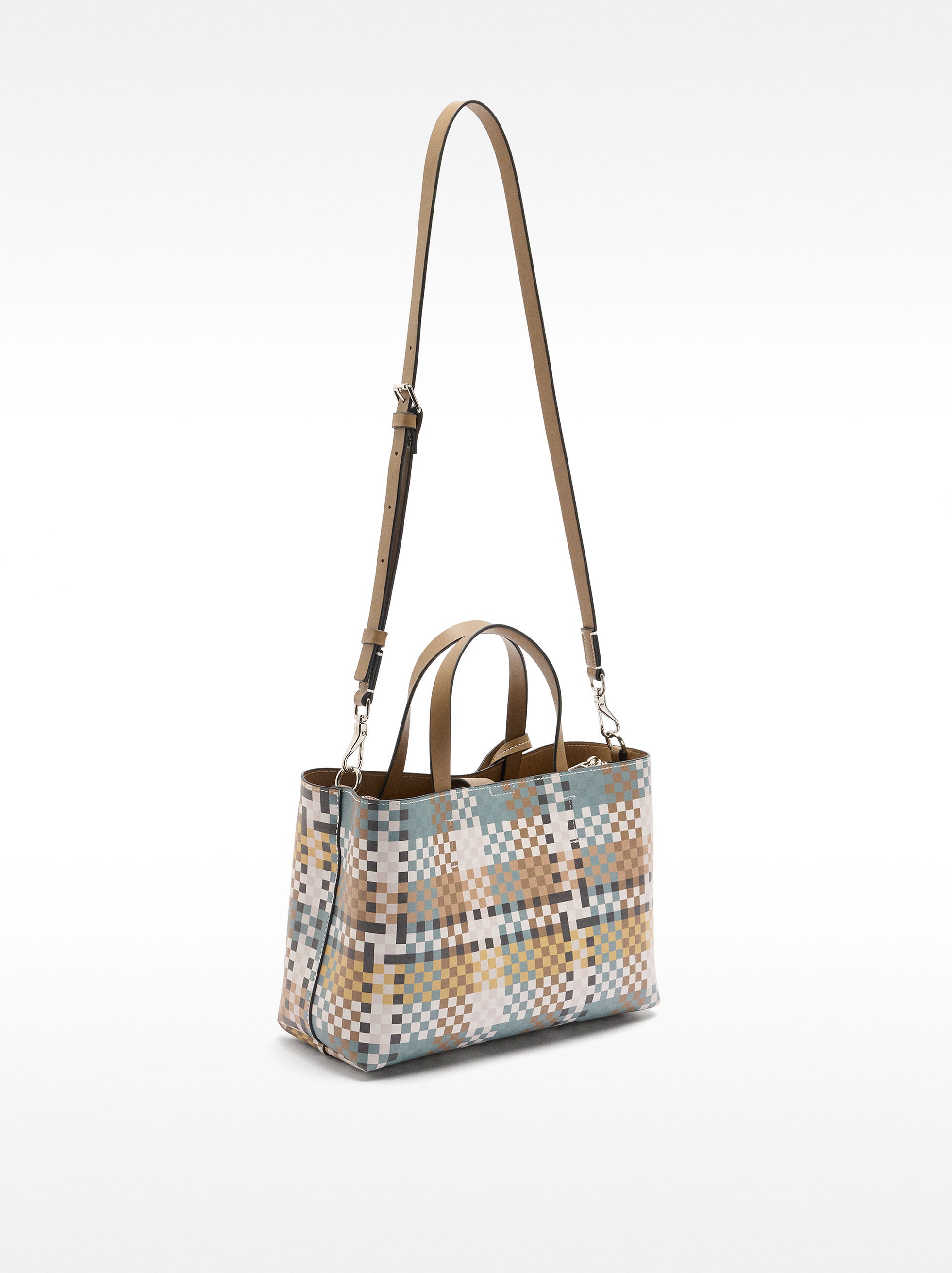 Cartera Tote De Cuadros