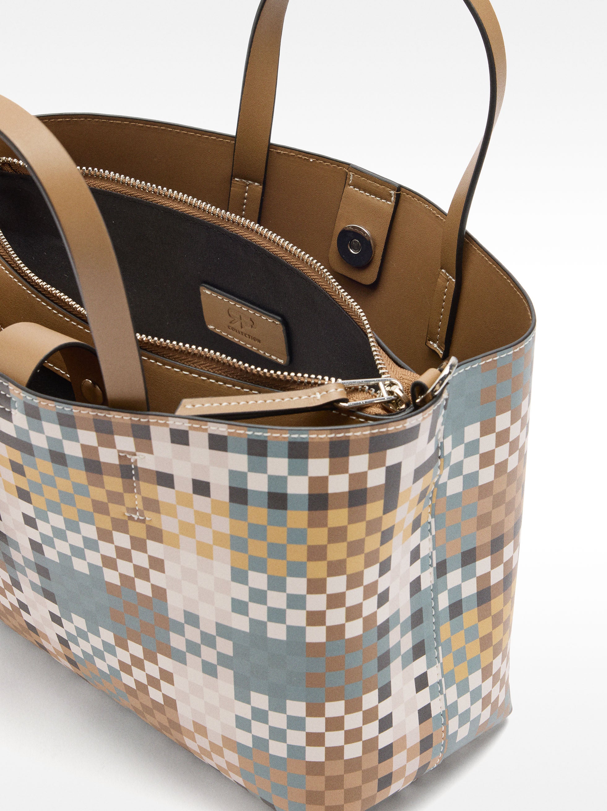 Cartera Tote De Cuadros