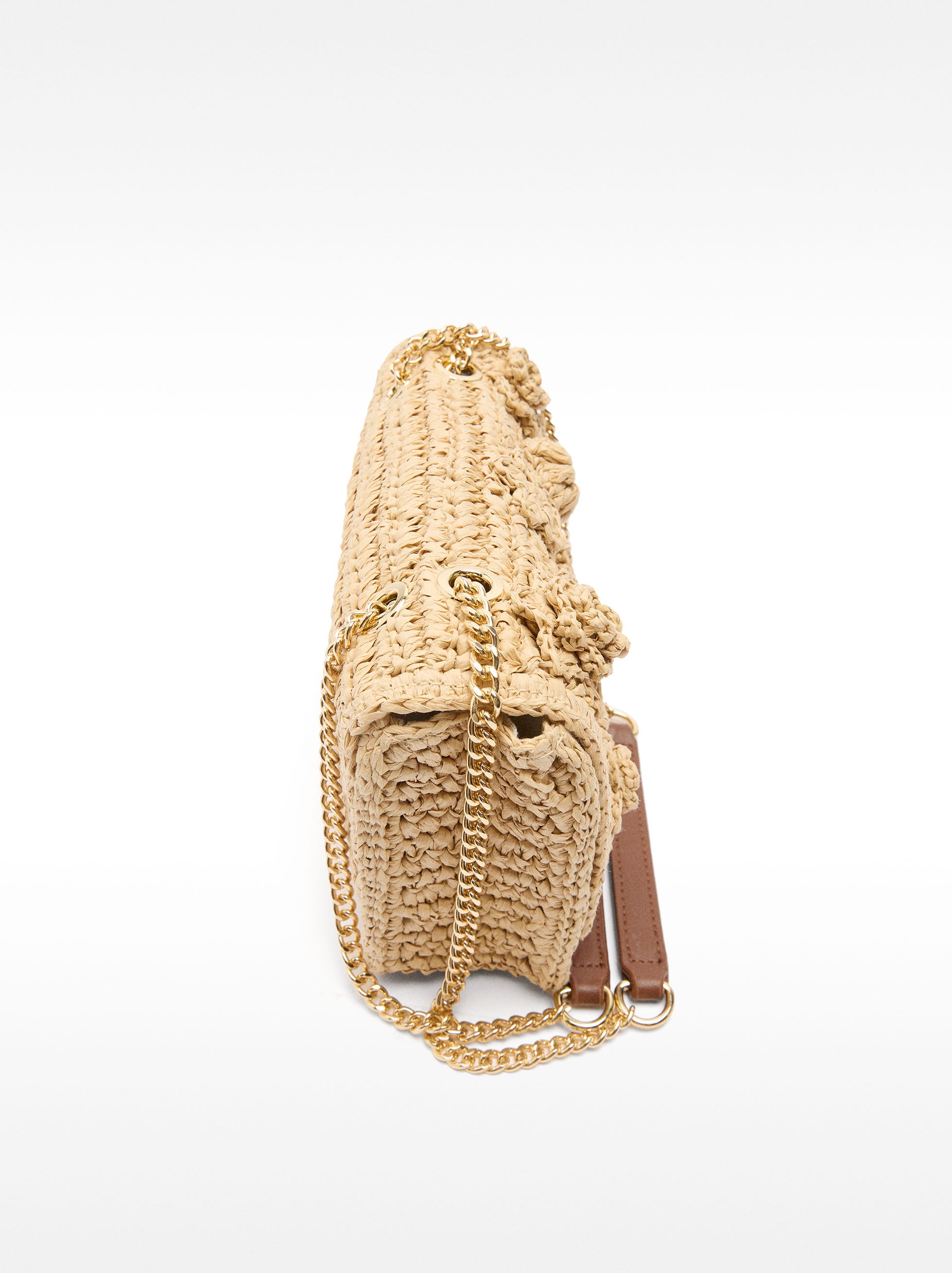 Bolso Hombro Efecto Rafia