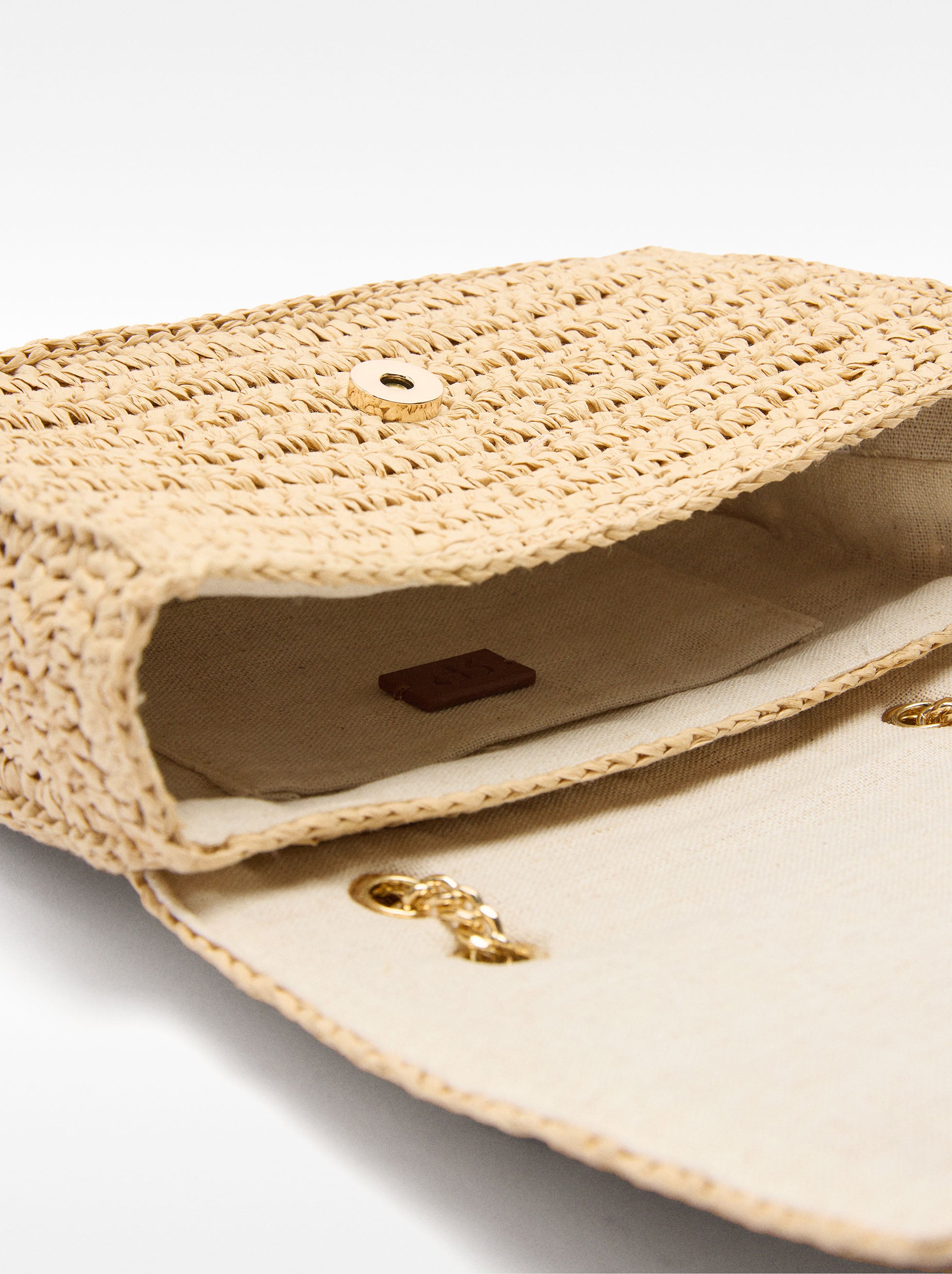 Bolso Hombro Efecto Rafia