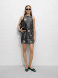 Vestido Estampado Con Lentejuelas