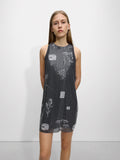 Vestido Estampado Con Lentejuelas