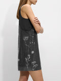 Vestido Estampado Con Lentejuelas