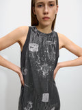 Vestido Estampado Con Lentejuelas