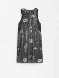 Vestido Estampado Con Lentejuelas