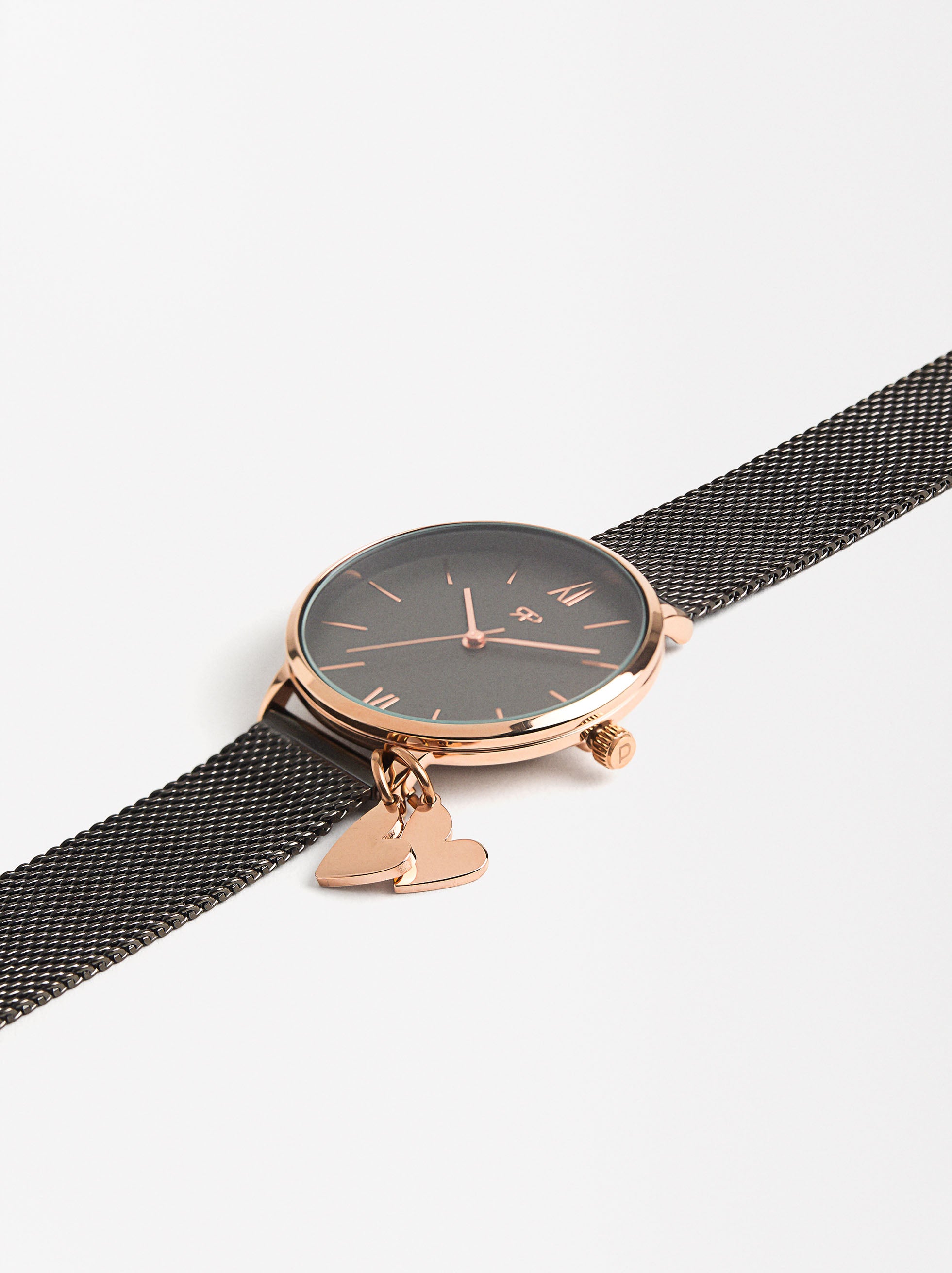 Reloj Pulsera De Acero Inoxidable Con Coração