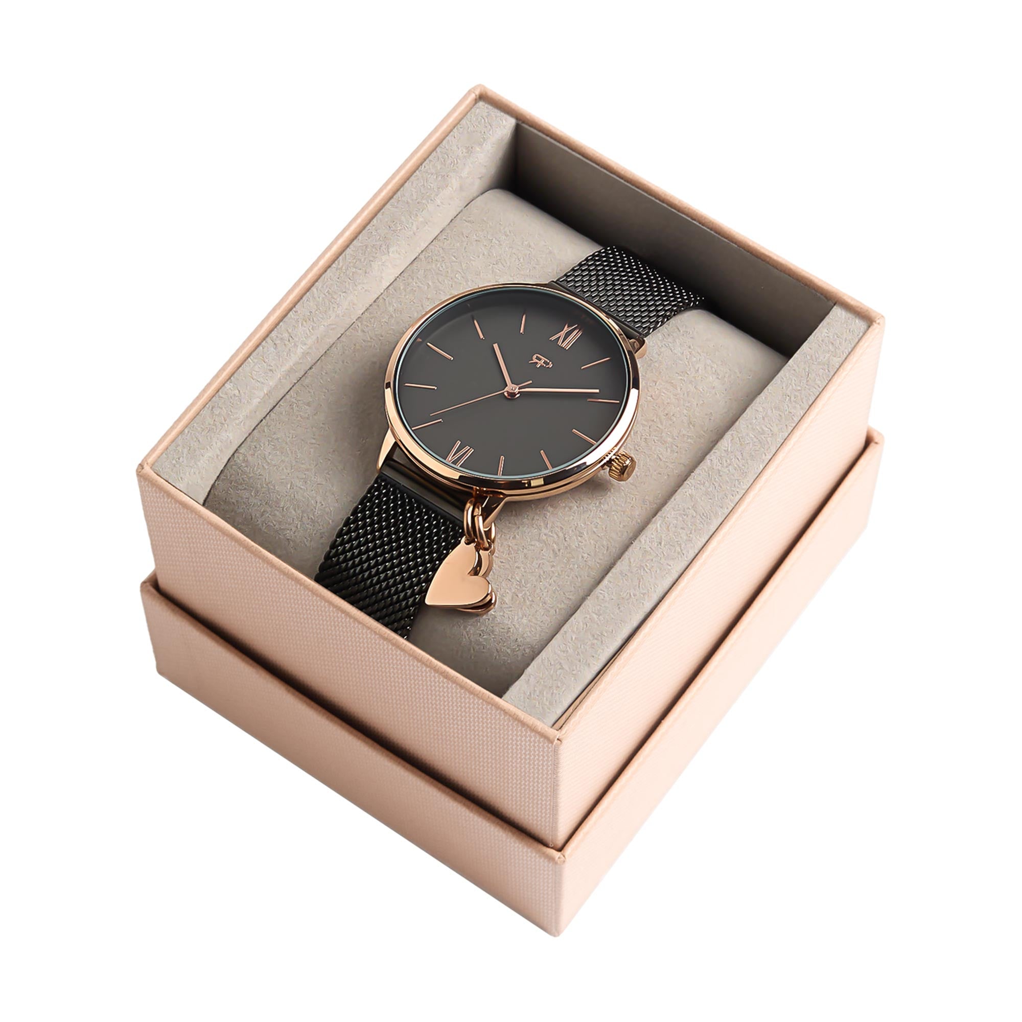 Reloj Pulsera De Acero Inoxidable Con Coração