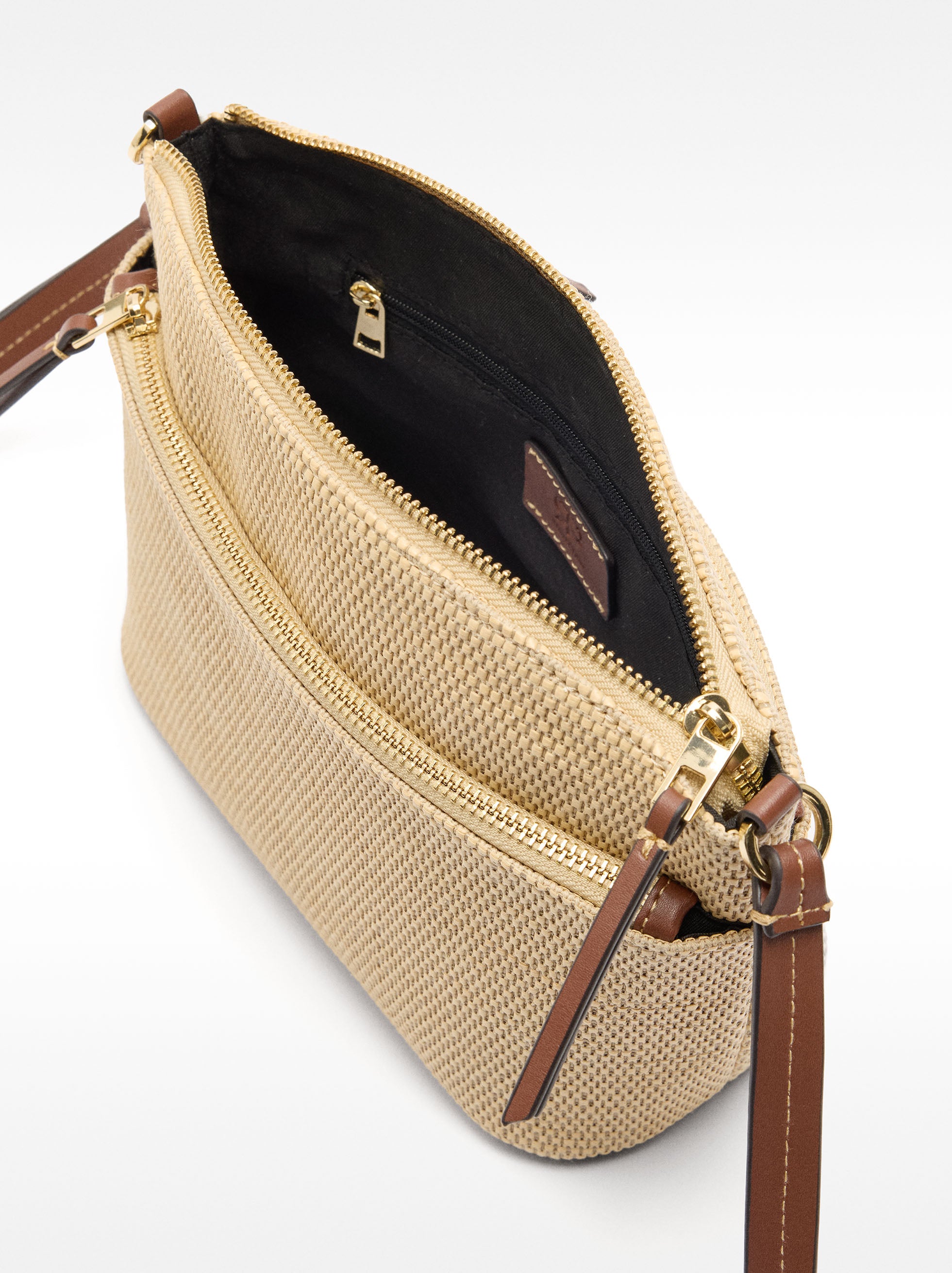 Cartera Bandolera Efecto Rafia