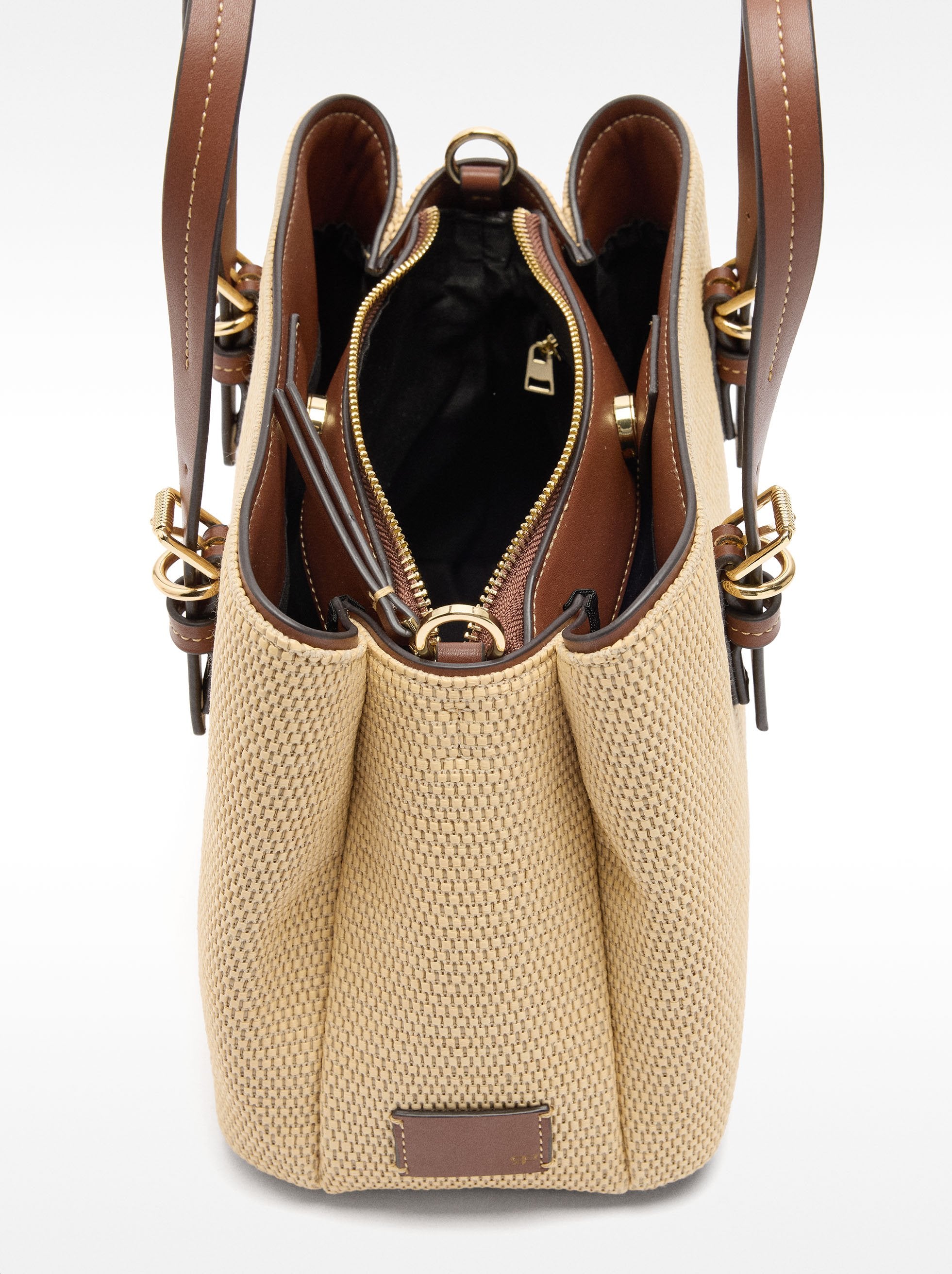 Cartera Tote Efecto Rafia