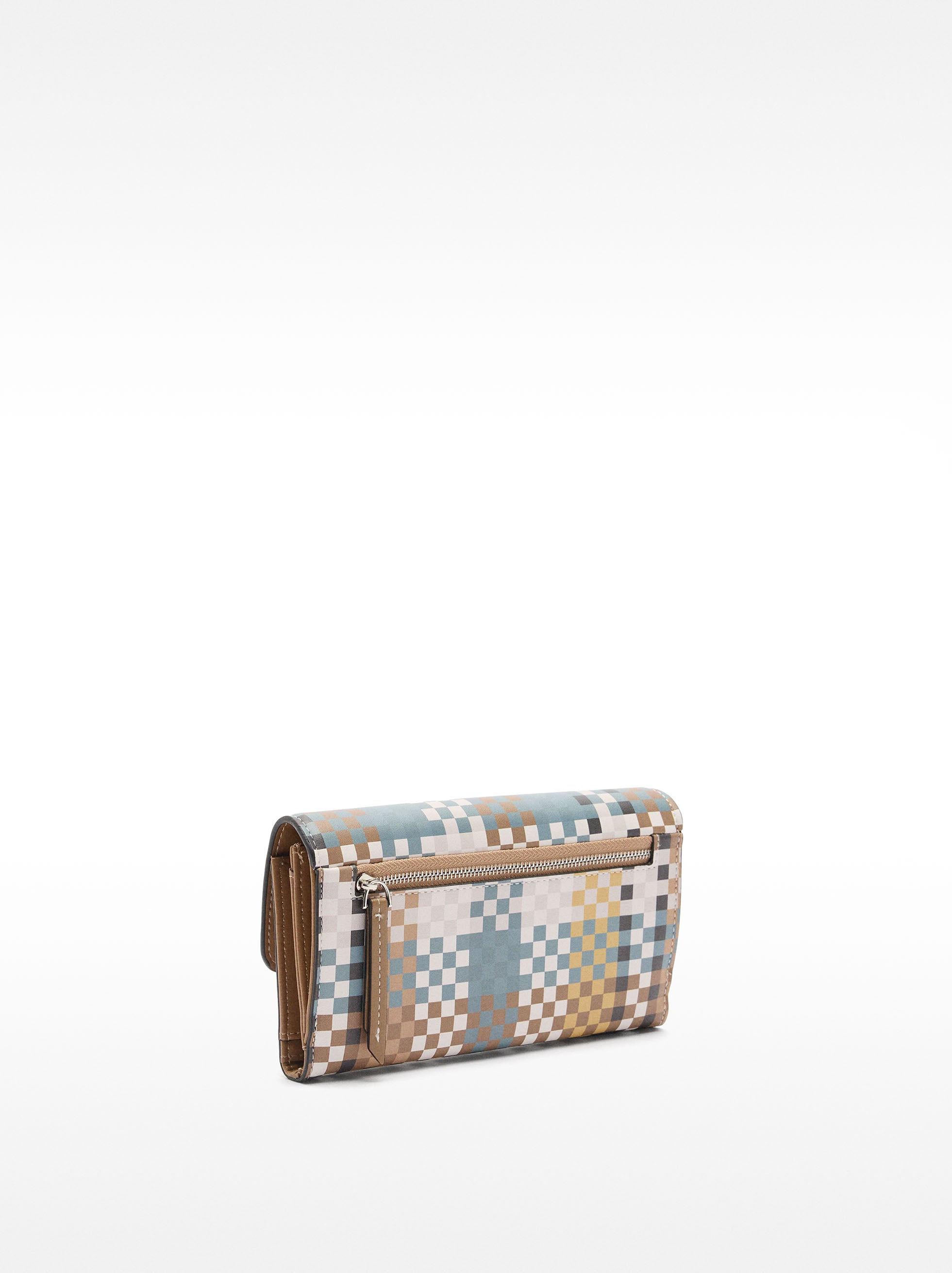 Billetera Estampada Cuadrados L