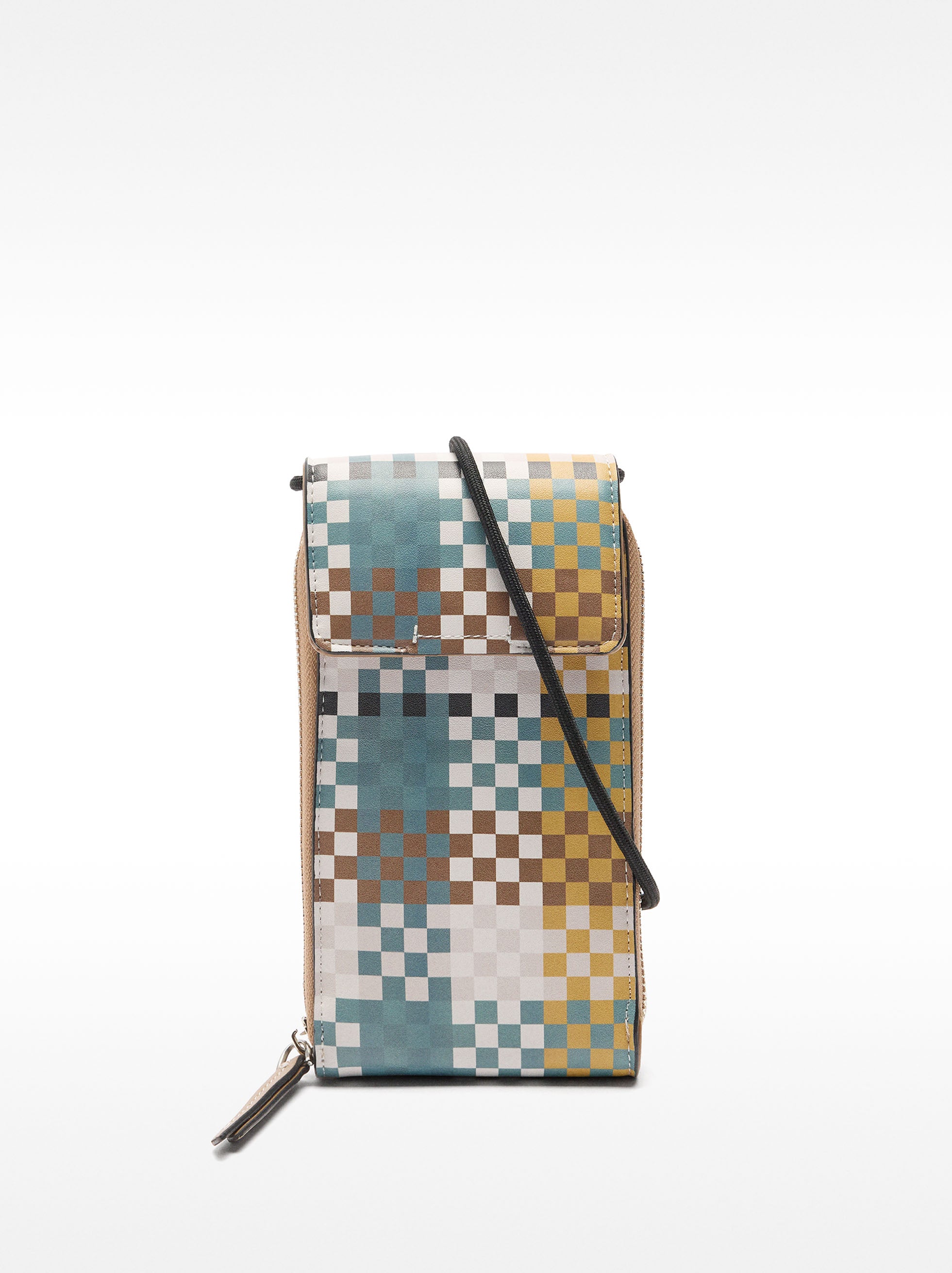 Cartera Para Móvil Estampado Cuadrados
