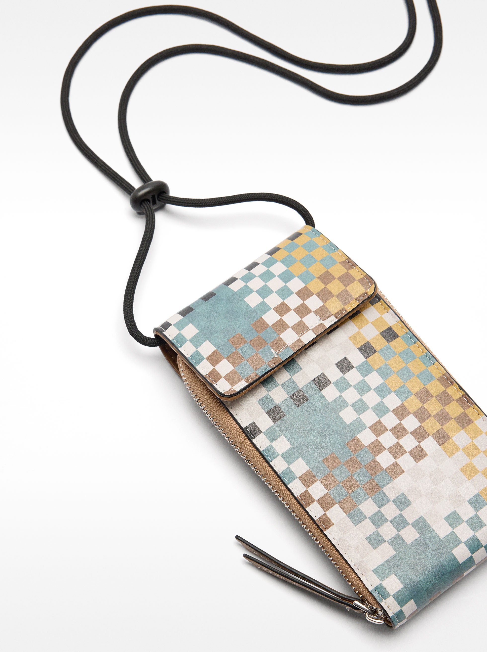 Cartera Para Móvil Estampado Cuadrados