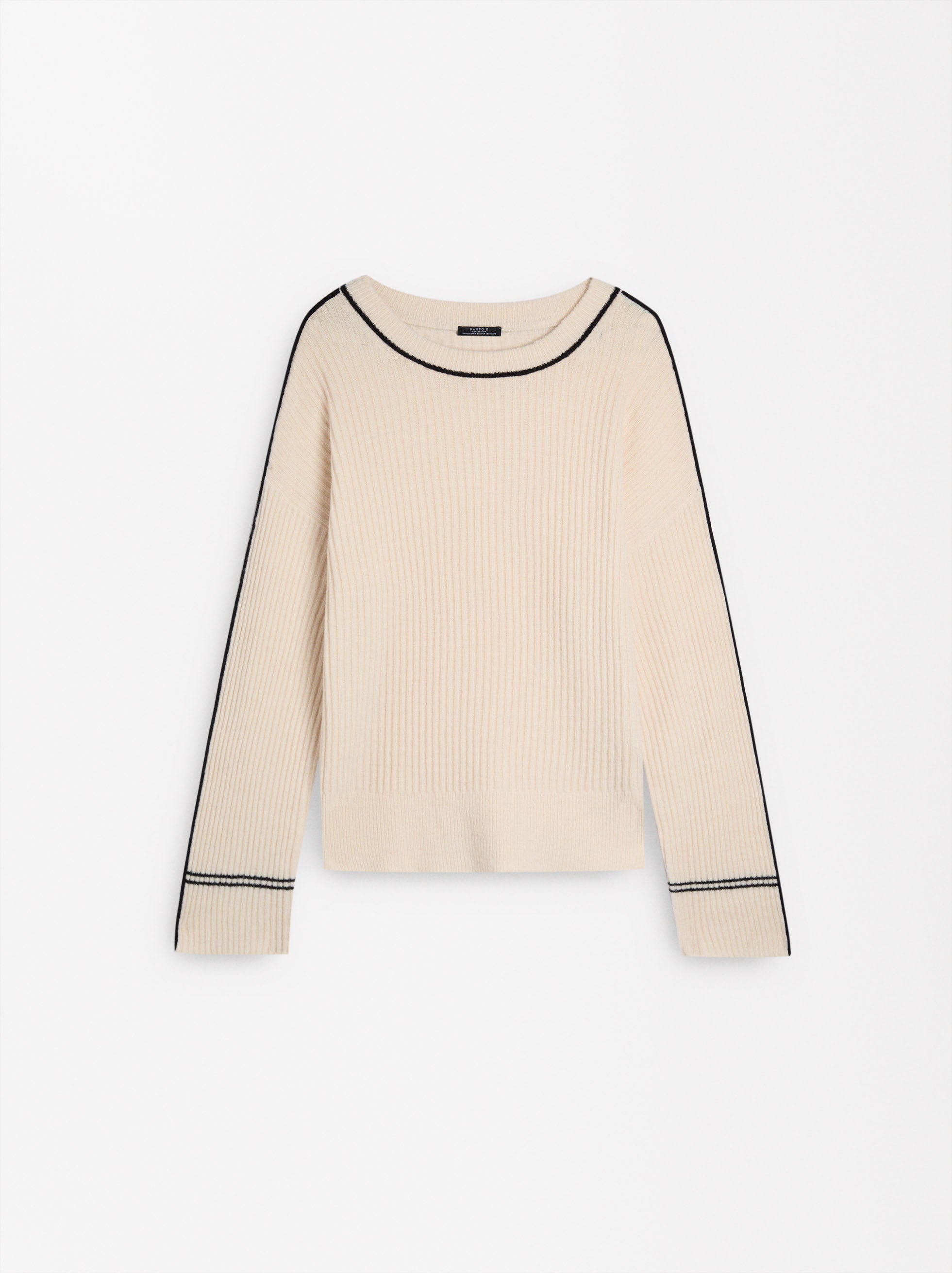 Chompa De Punto Con Detalle En Contraste