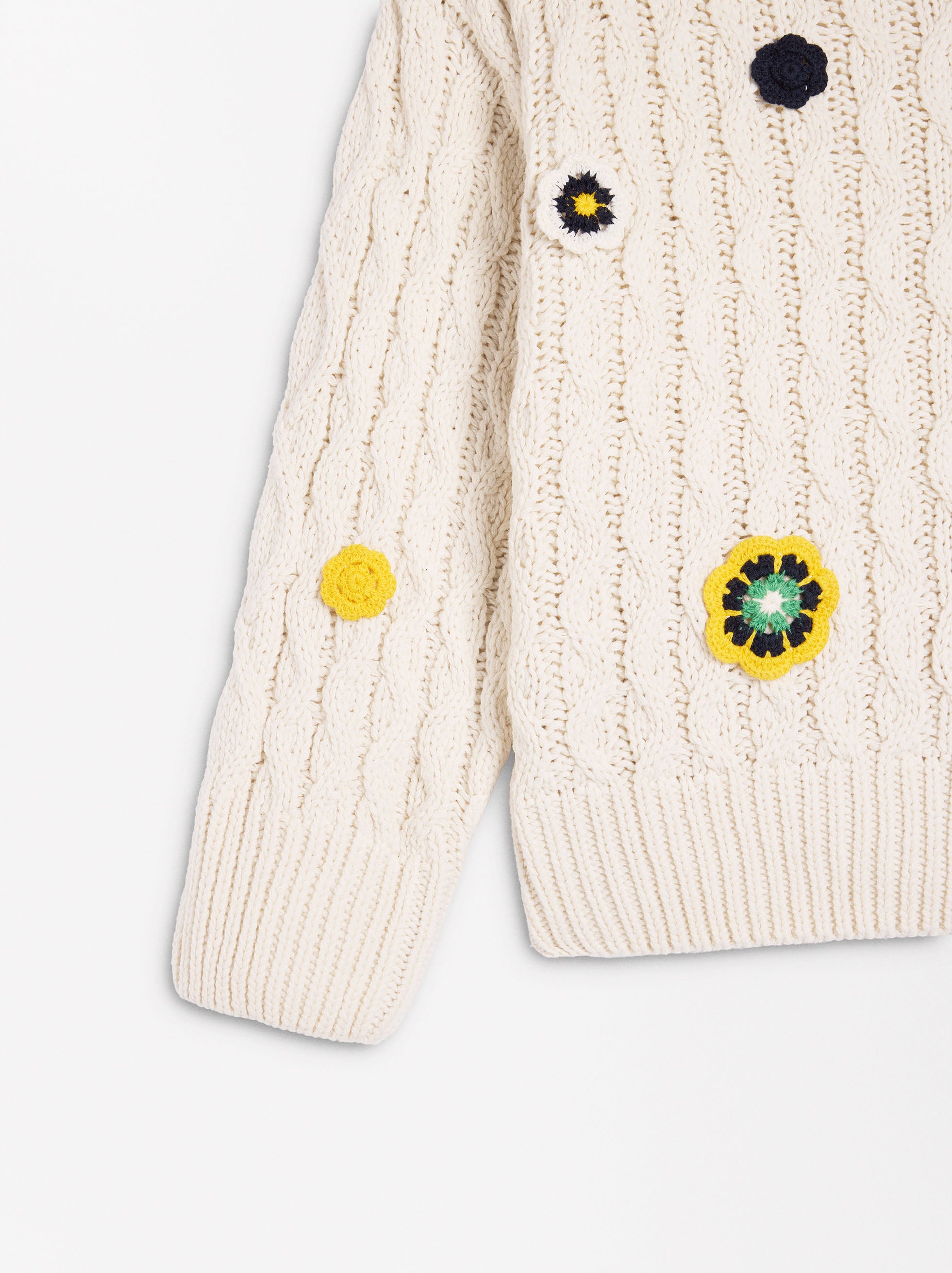 Chompa De Punto Con Flores