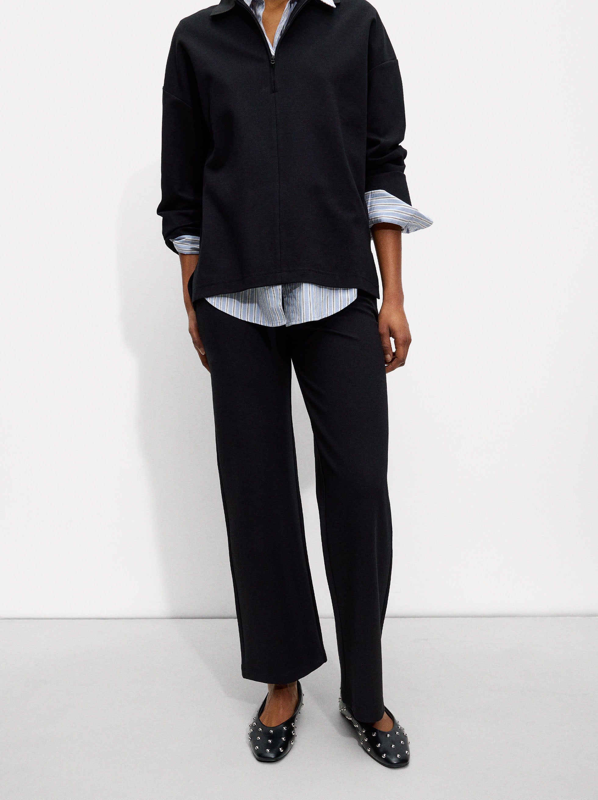 Pantalón Recto De Tiro Medio