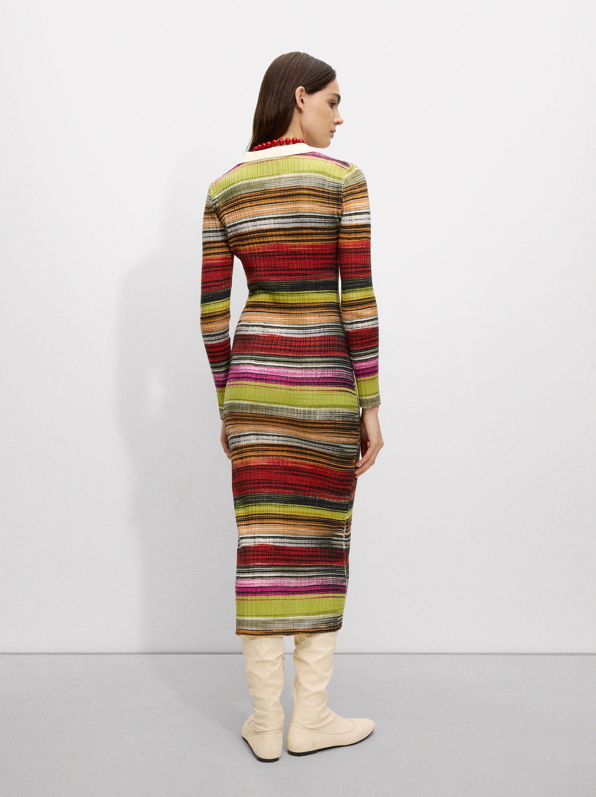 Vestido De Punto A Rayas