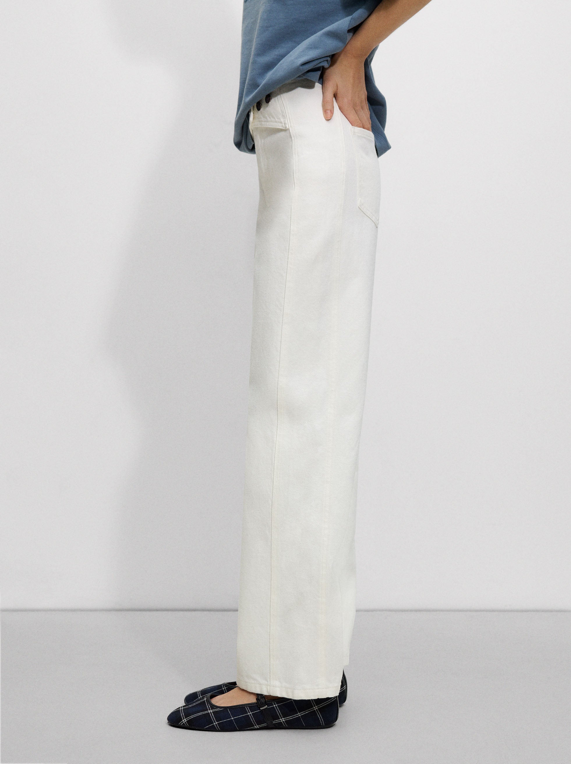 Pantalón Denim Detalle Cruzado